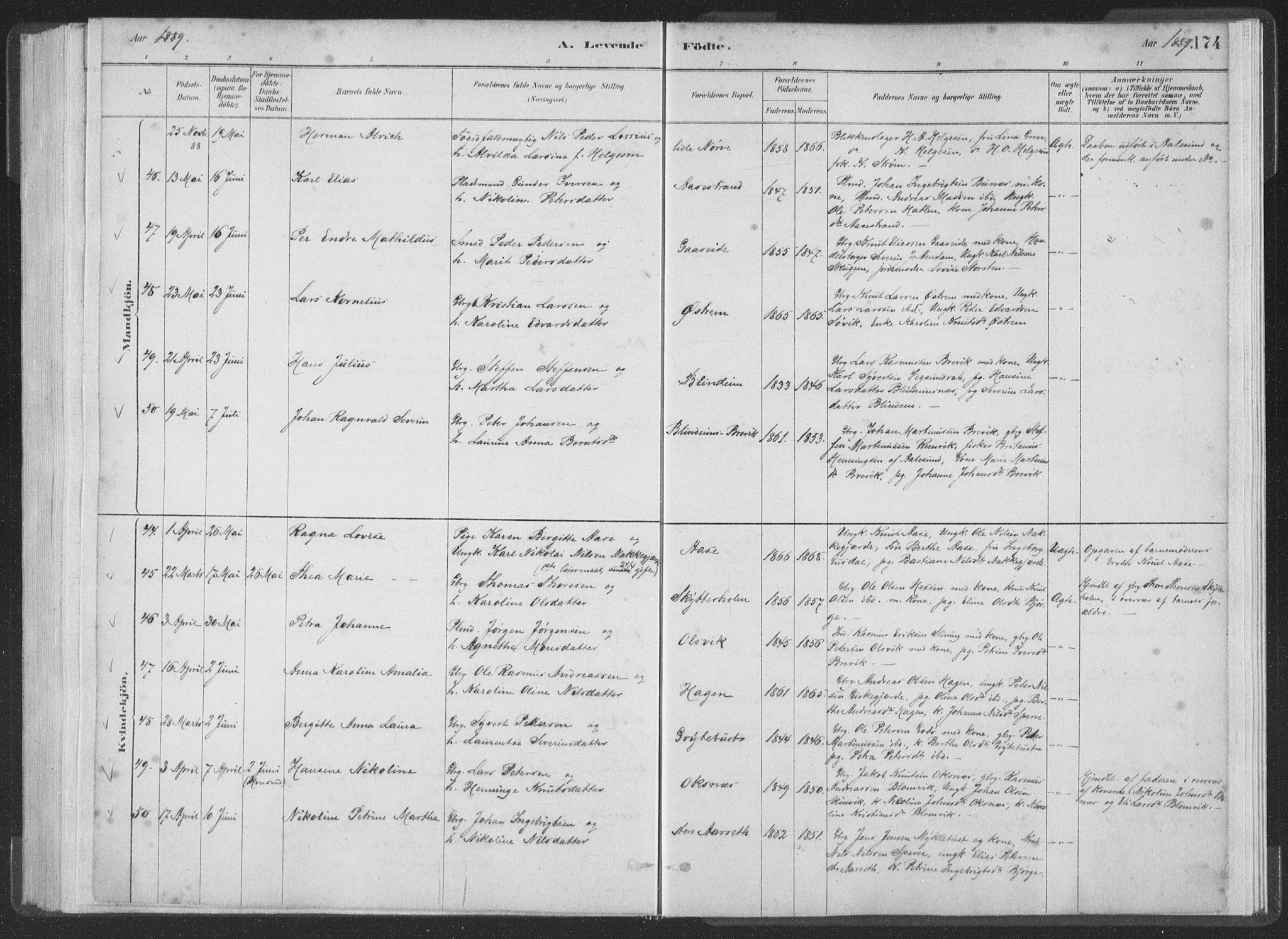 Ministerialprotokoller, klokkerbøker og fødselsregistre - Møre og Romsdal, AV/SAT-A-1454/528/L0401: Parish register (official) no. 528A12I, 1880-1920, p. 174