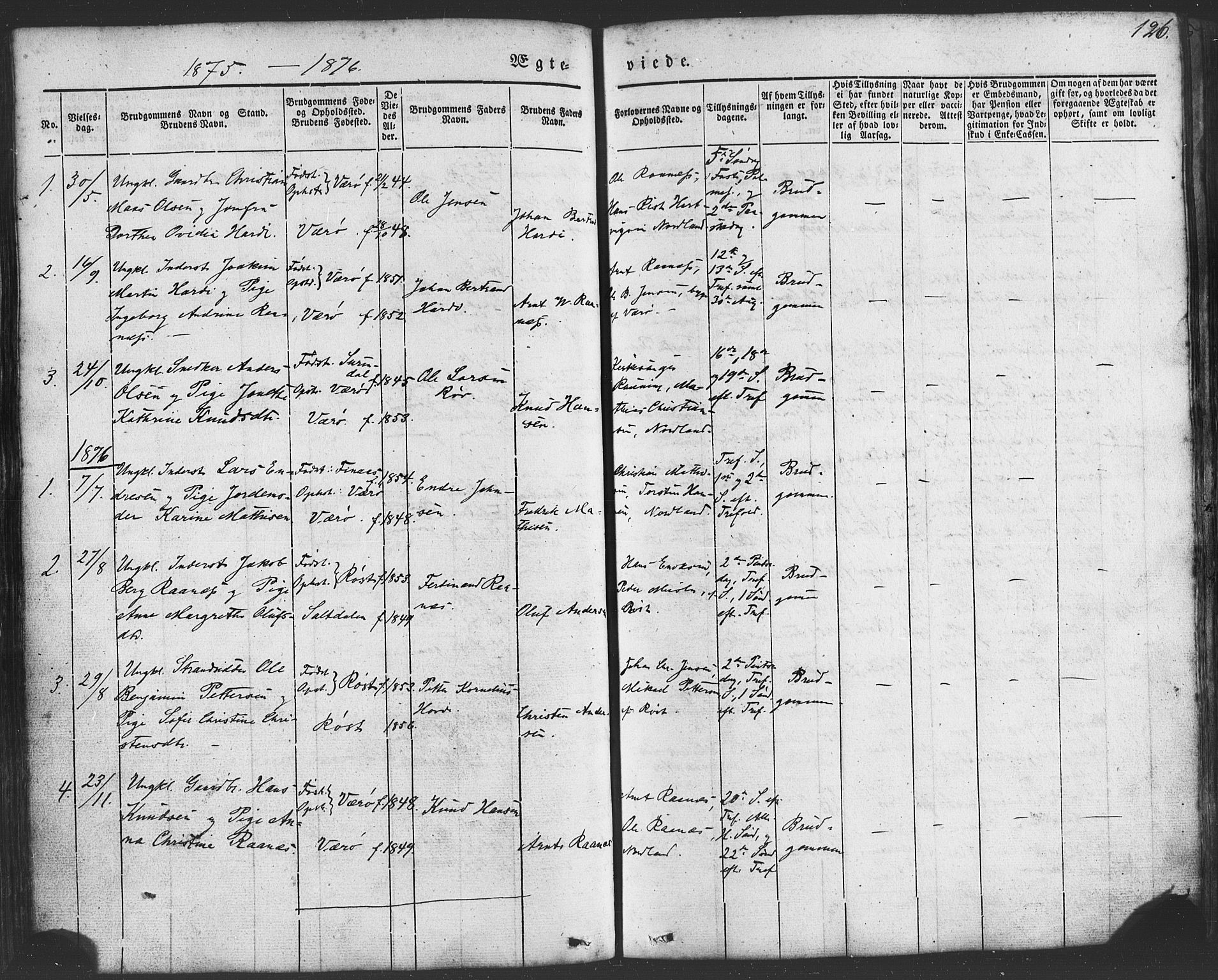 Ministerialprotokoller, klokkerbøker og fødselsregistre - Nordland, AV/SAT-A-1459/807/L0121: Parish register (official) no. 807A04, 1846-1879, p. 126