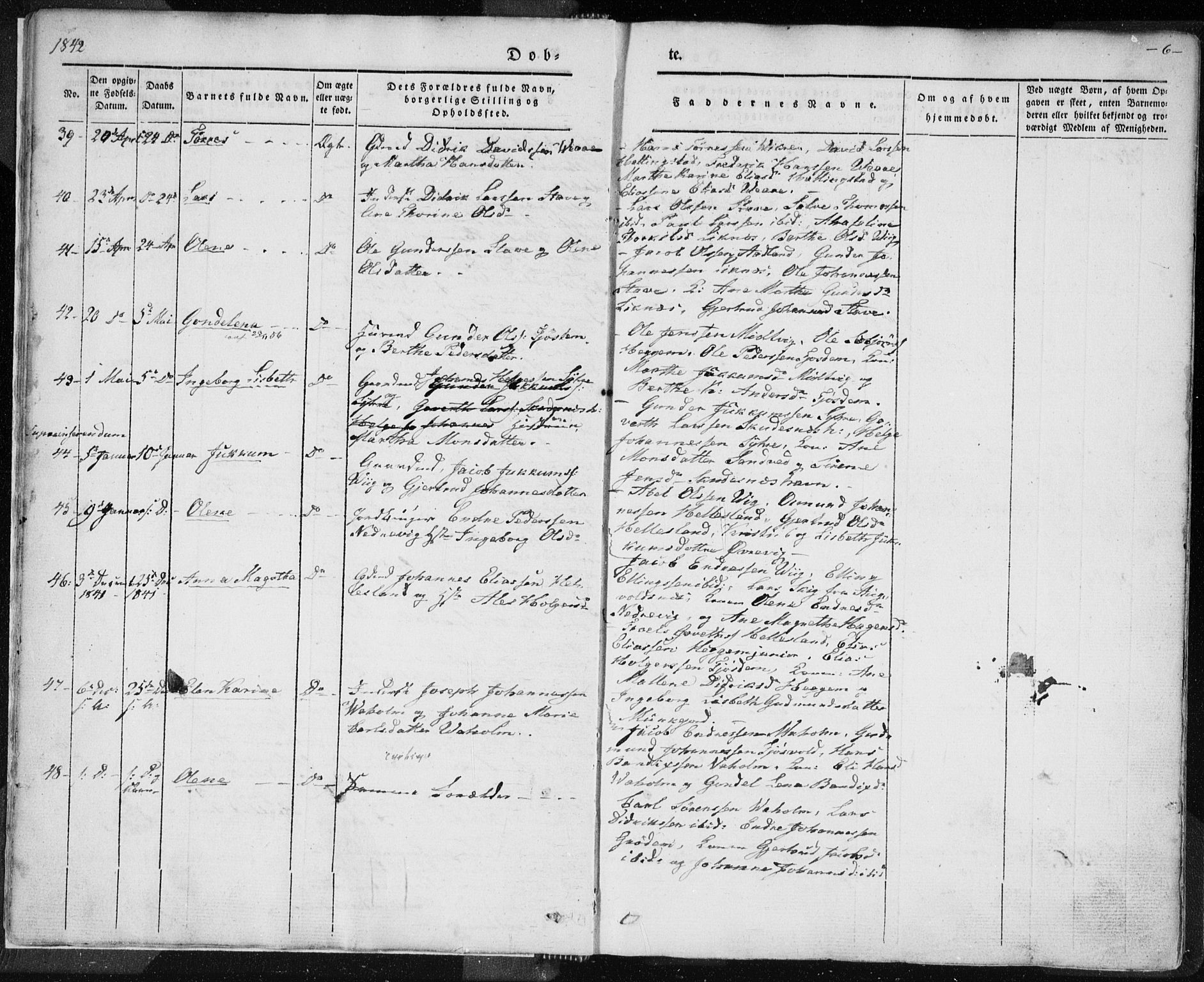 Skudenes sokneprestkontor, AV/SAST-A -101849/H/Ha/Haa/L0002: Parish register (official) no. A 2.1, 1841-1846, p. 6