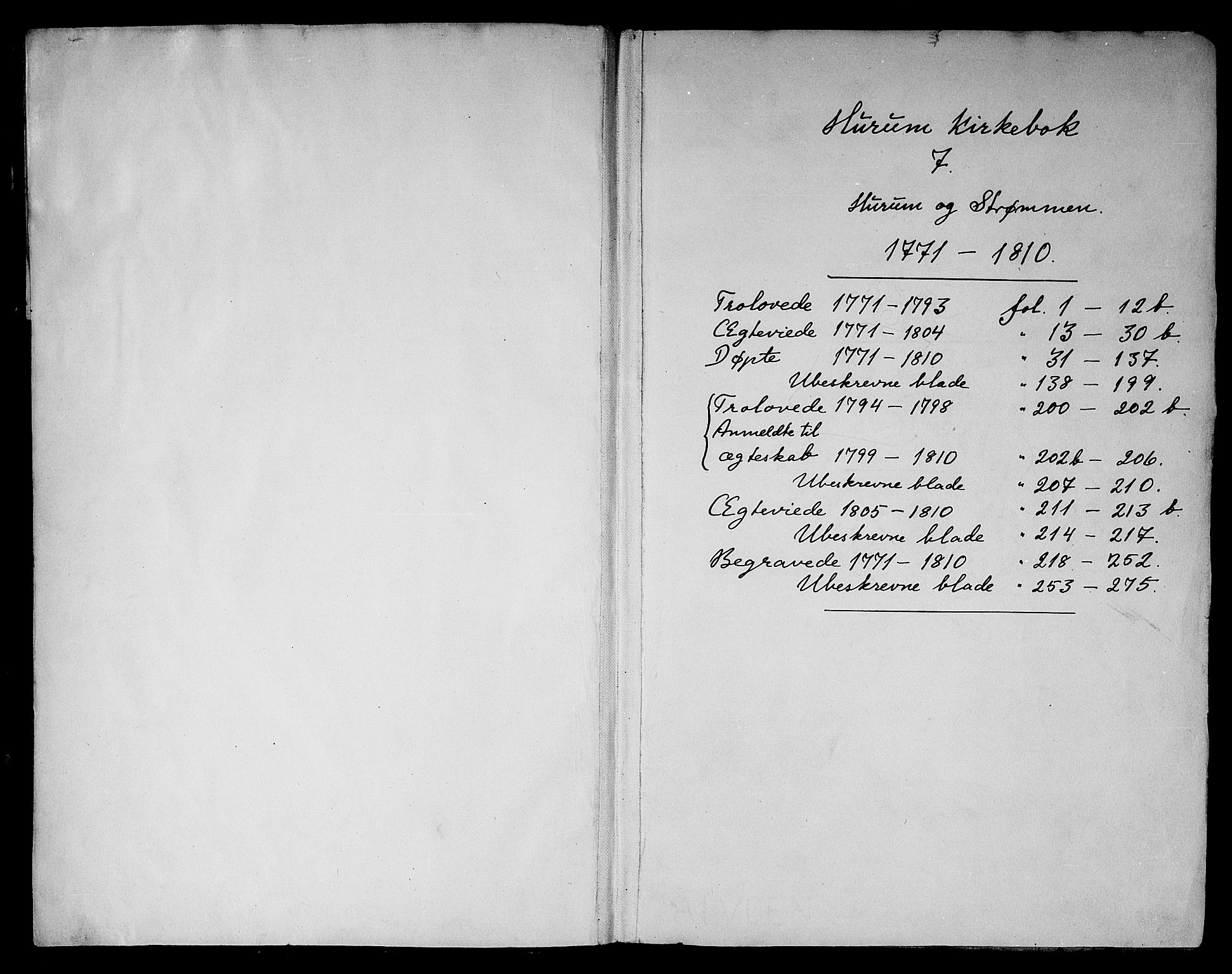 Hurum kirkebøker, AV/SAKO-A-229/F/Fa/L0007: Parish register (official) no. 7, 1771-1810