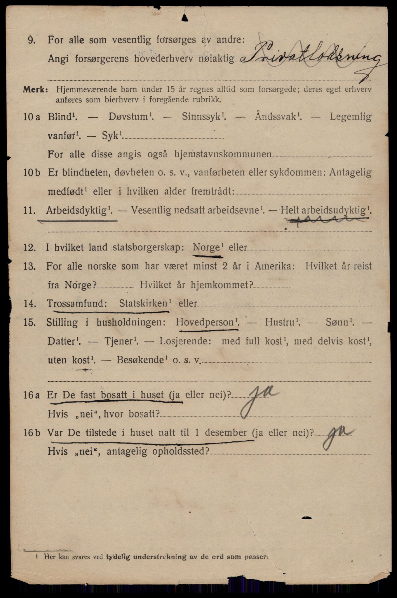 SAT, 1920 census for Trondheim, 1920, p. 87823