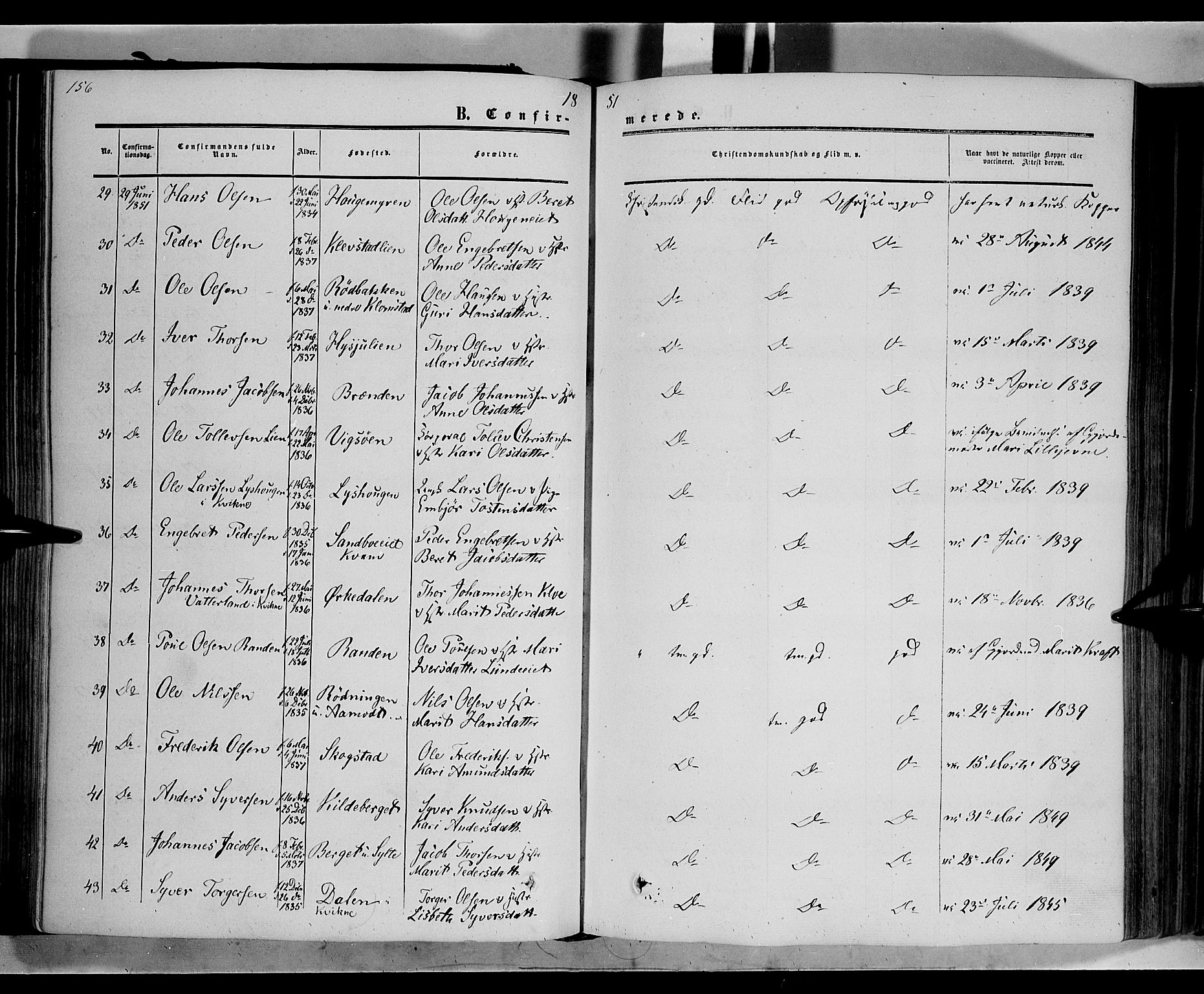 Nord-Fron prestekontor, SAH/PREST-080/H/Ha/Haa/L0001: Parish register (official) no. 1, 1851-1864, p. 156