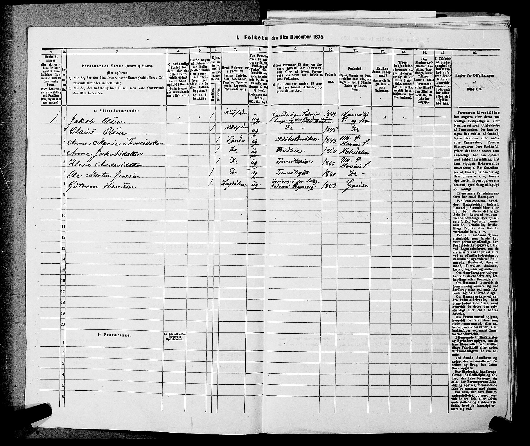 RA, 1875 census for 0235P Ullensaker, 1875, p. 1564