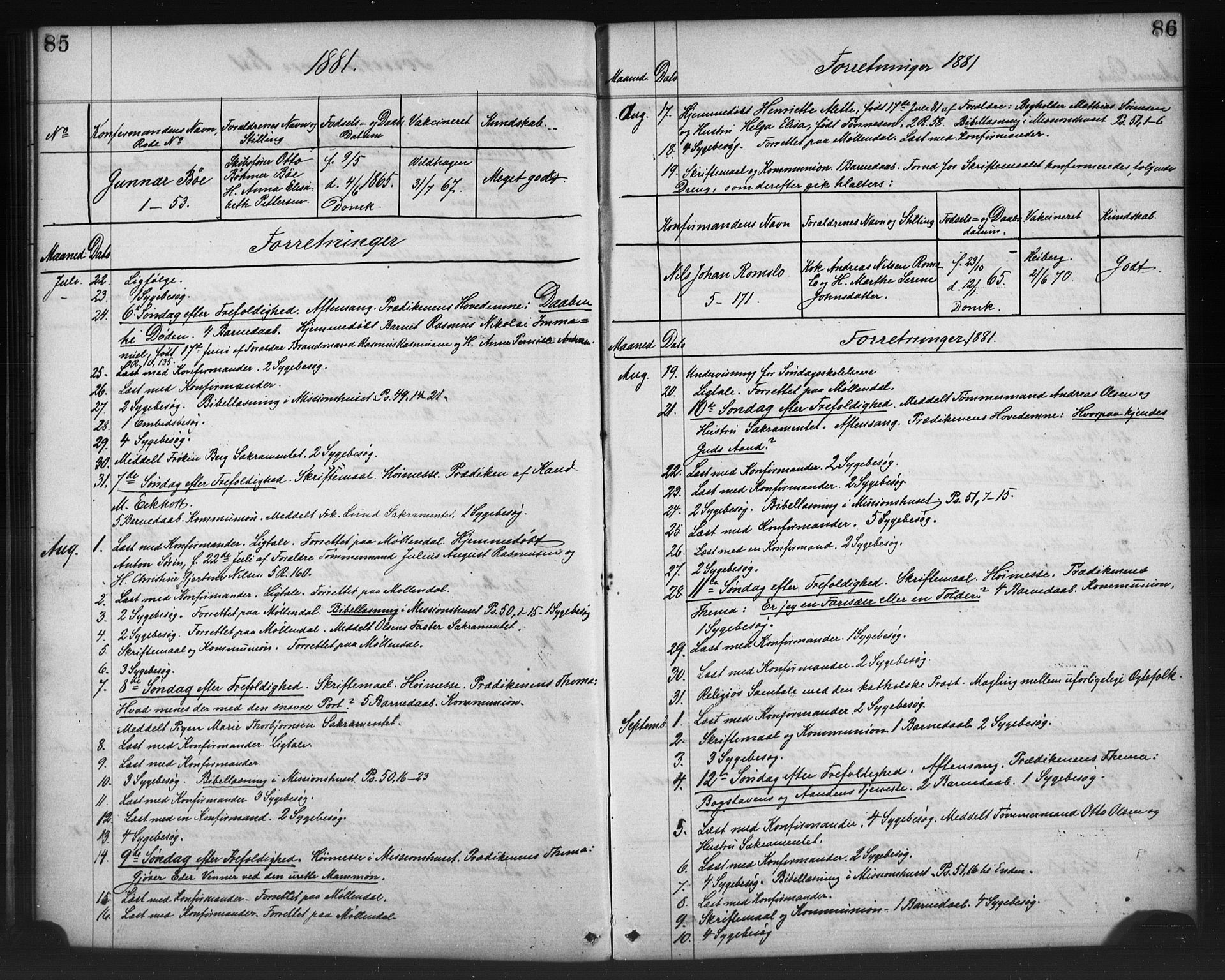 Nykirken Sokneprestembete, AV/SAB-A-77101/H/Haa/L0065: Curate's parish register no. A 2, 1876-1897, p. 85-86