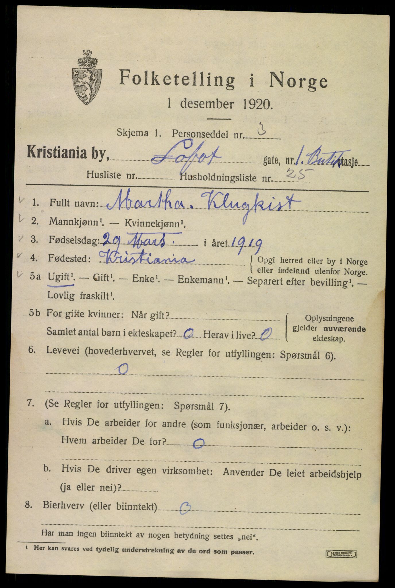 SAO, 1920 census for Kristiania, 1920, p. 366479