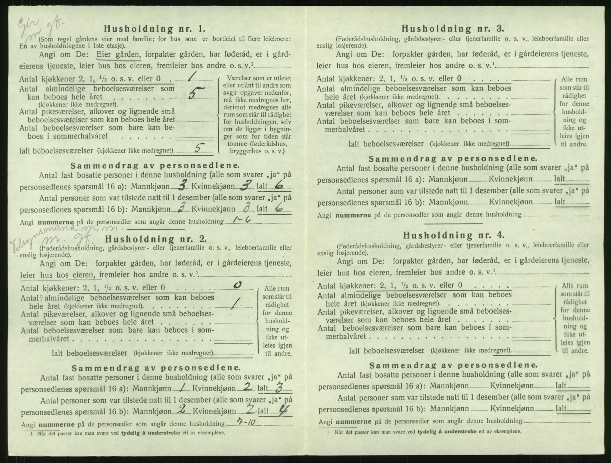 SAT, 1920 census for Aure, 1920, p. 259