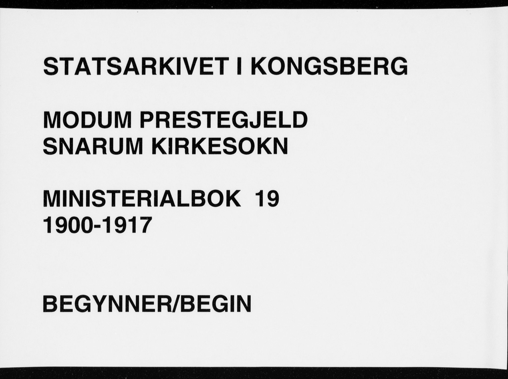 Modum kirkebøker, AV/SAKO-A-234/F/Fa/L0020: Parish register (official) no. 20, 1900-1917