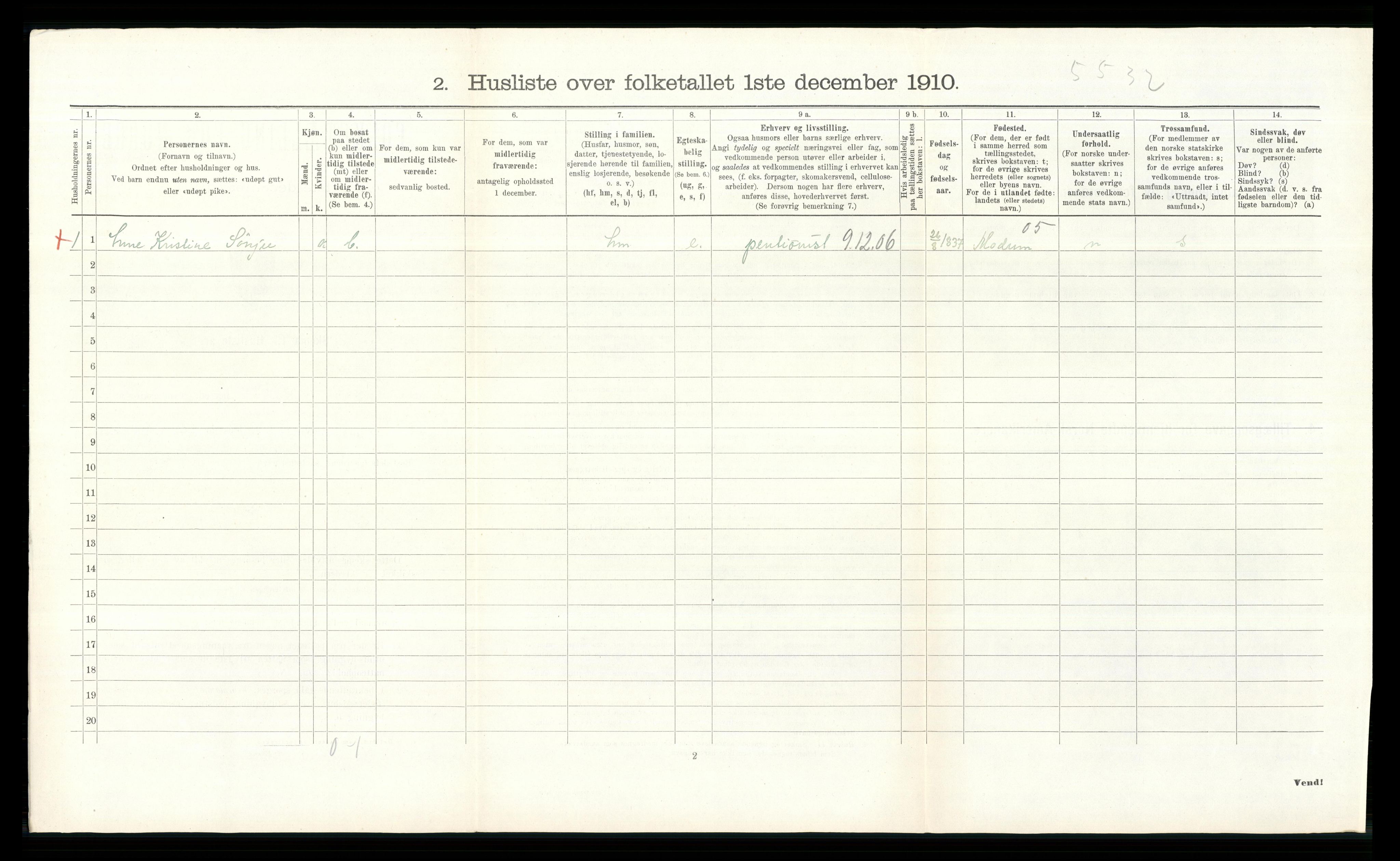 RA, 1910 census for Øvre Eiker, 1910, p. 2484