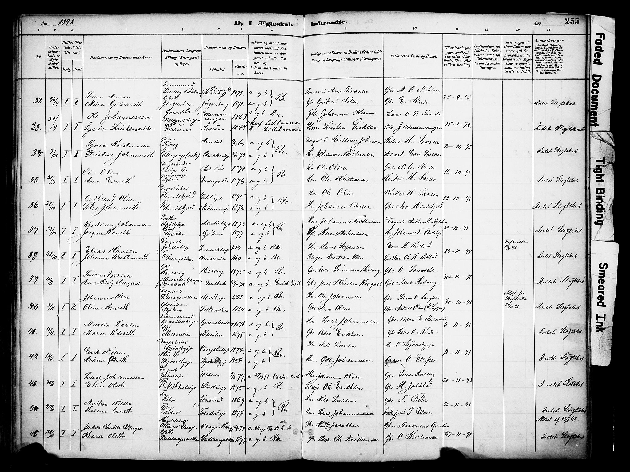 Ringsaker prestekontor, AV/SAH-PREST-014/K/Ka/L0017: Parish register (official) no. 17, 1891-1902, p. 255