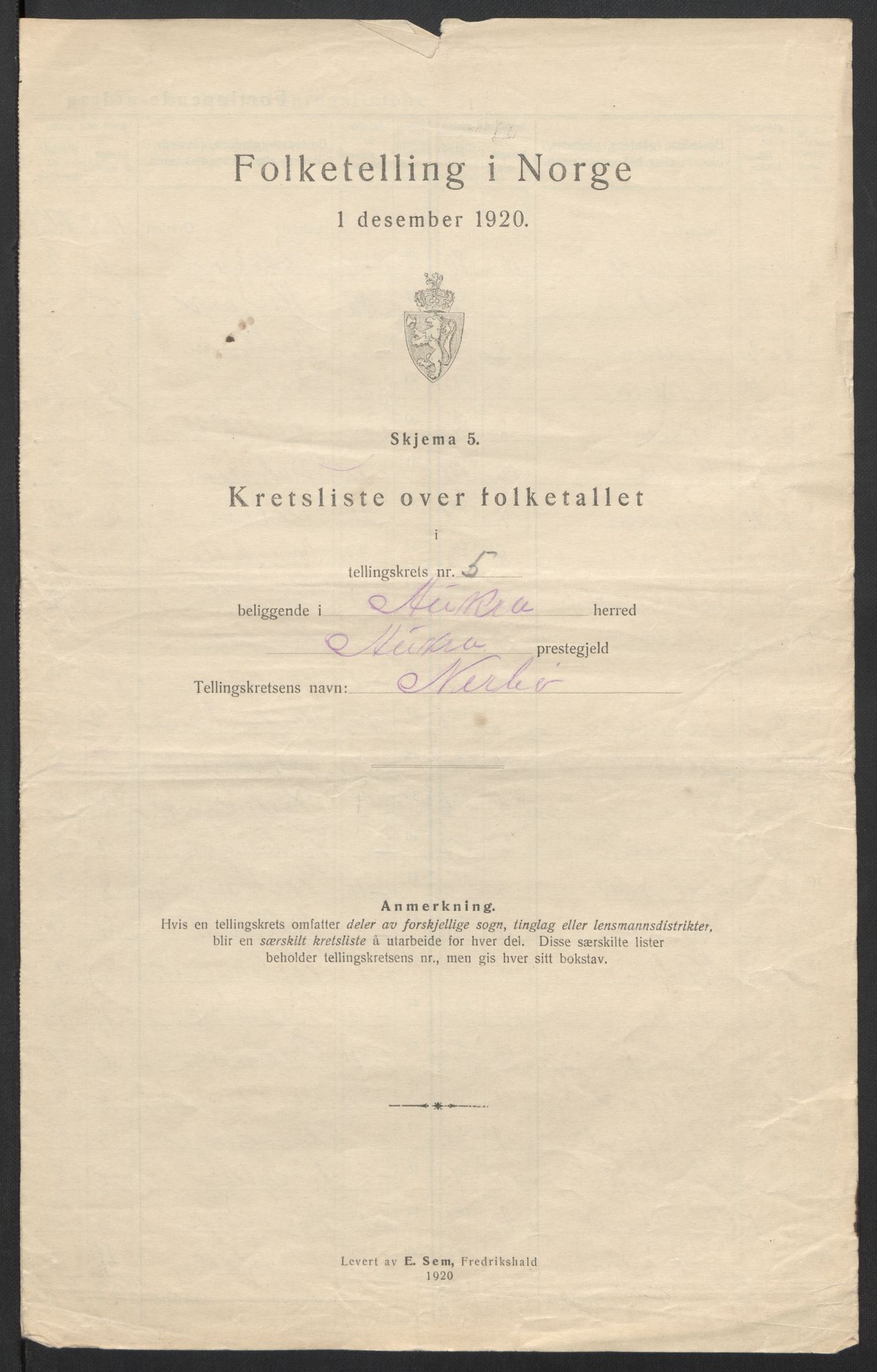 SAT, 1920 census for Aukra, 1920, p. 19