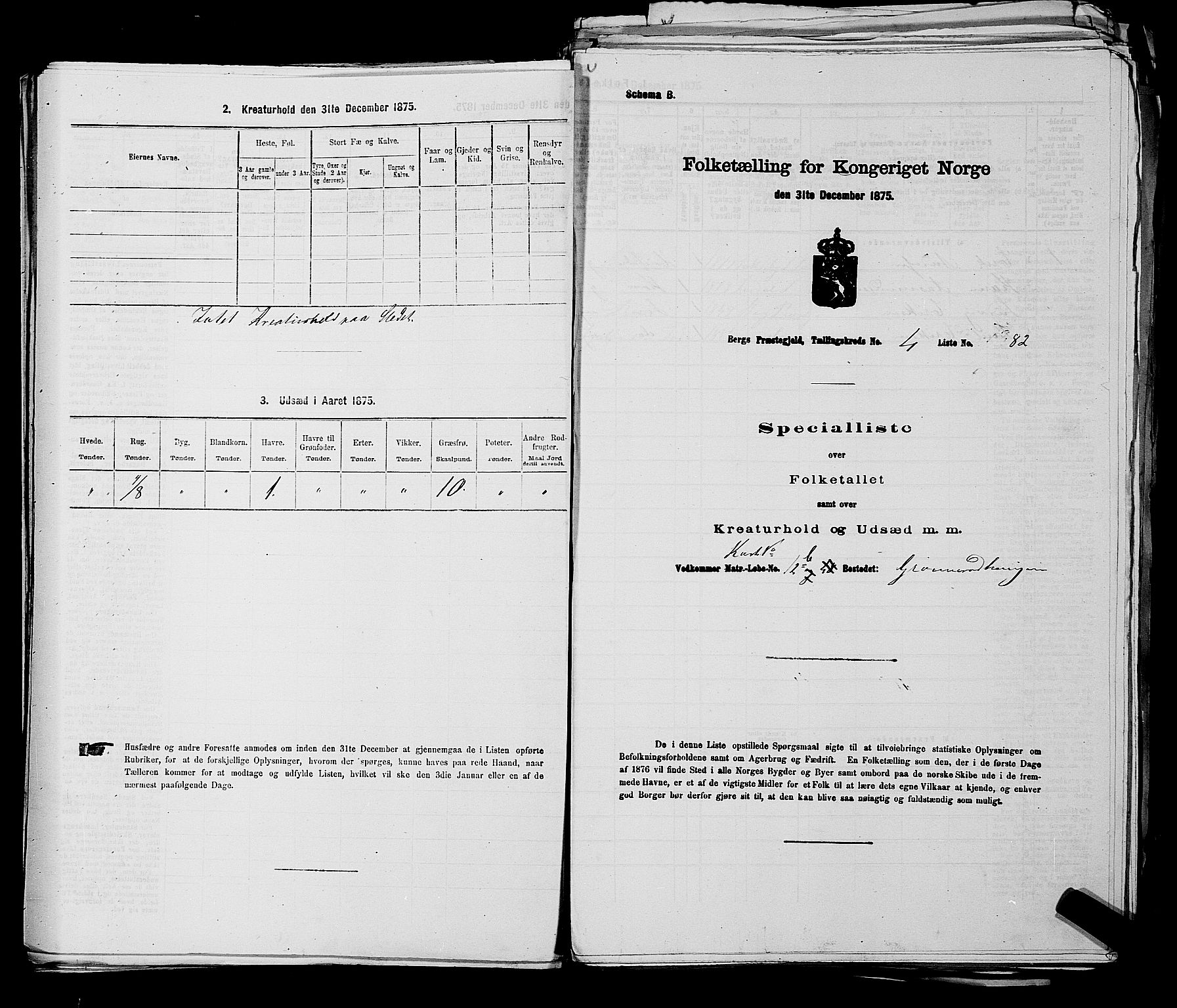 RA, 1875 census for 0116P Berg, 1875, p. 483