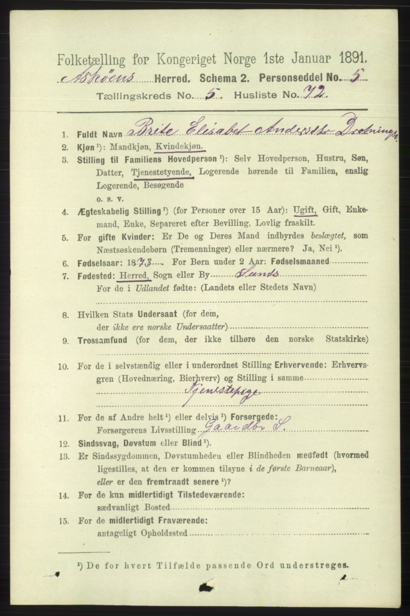 RA, 1891 census for 1247 Askøy, 1891, p. 3922