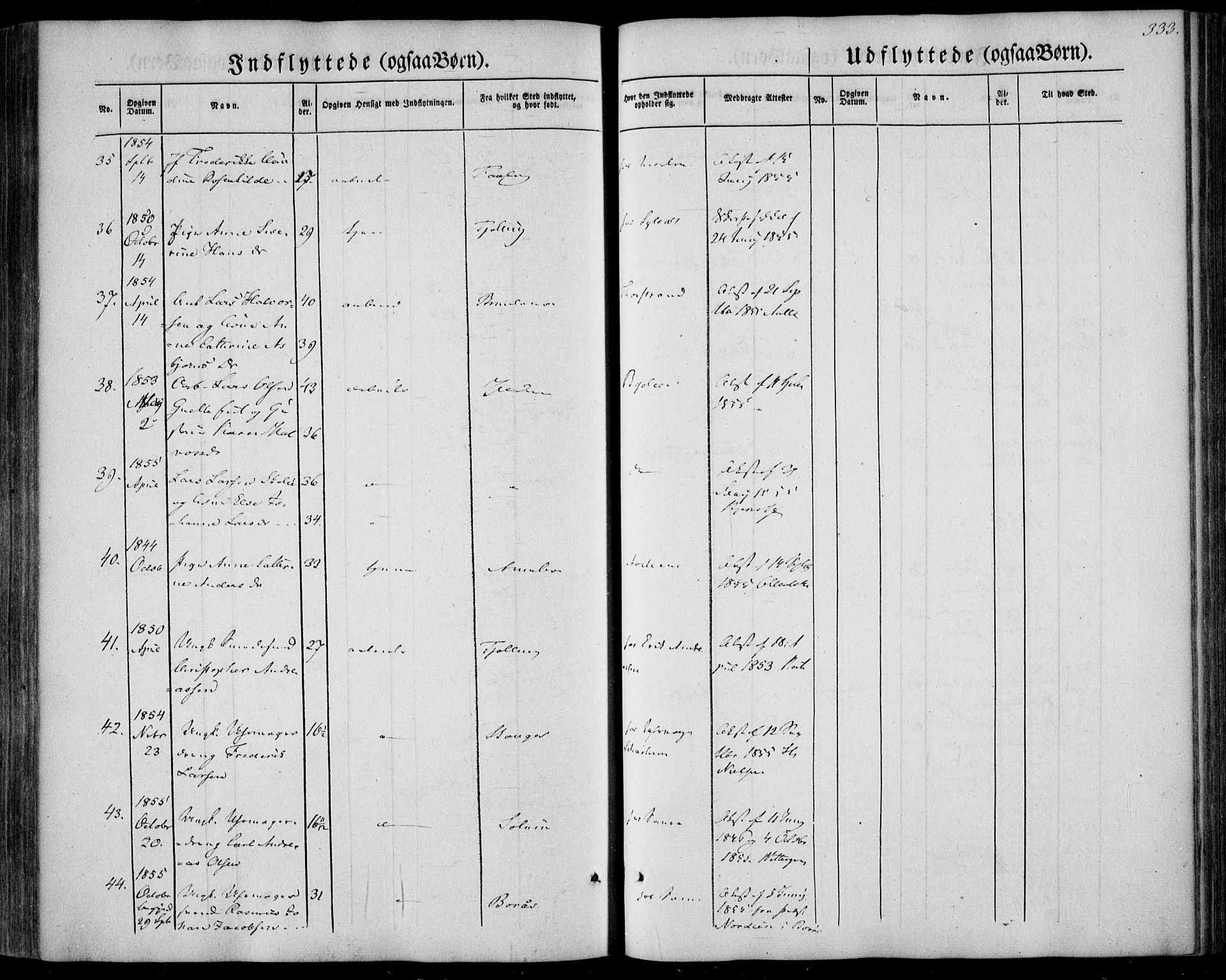 Larvik kirkebøker, AV/SAKO-A-352/F/Fa/L0003: Parish register (official) no. I 3, 1848-1856, p. 333