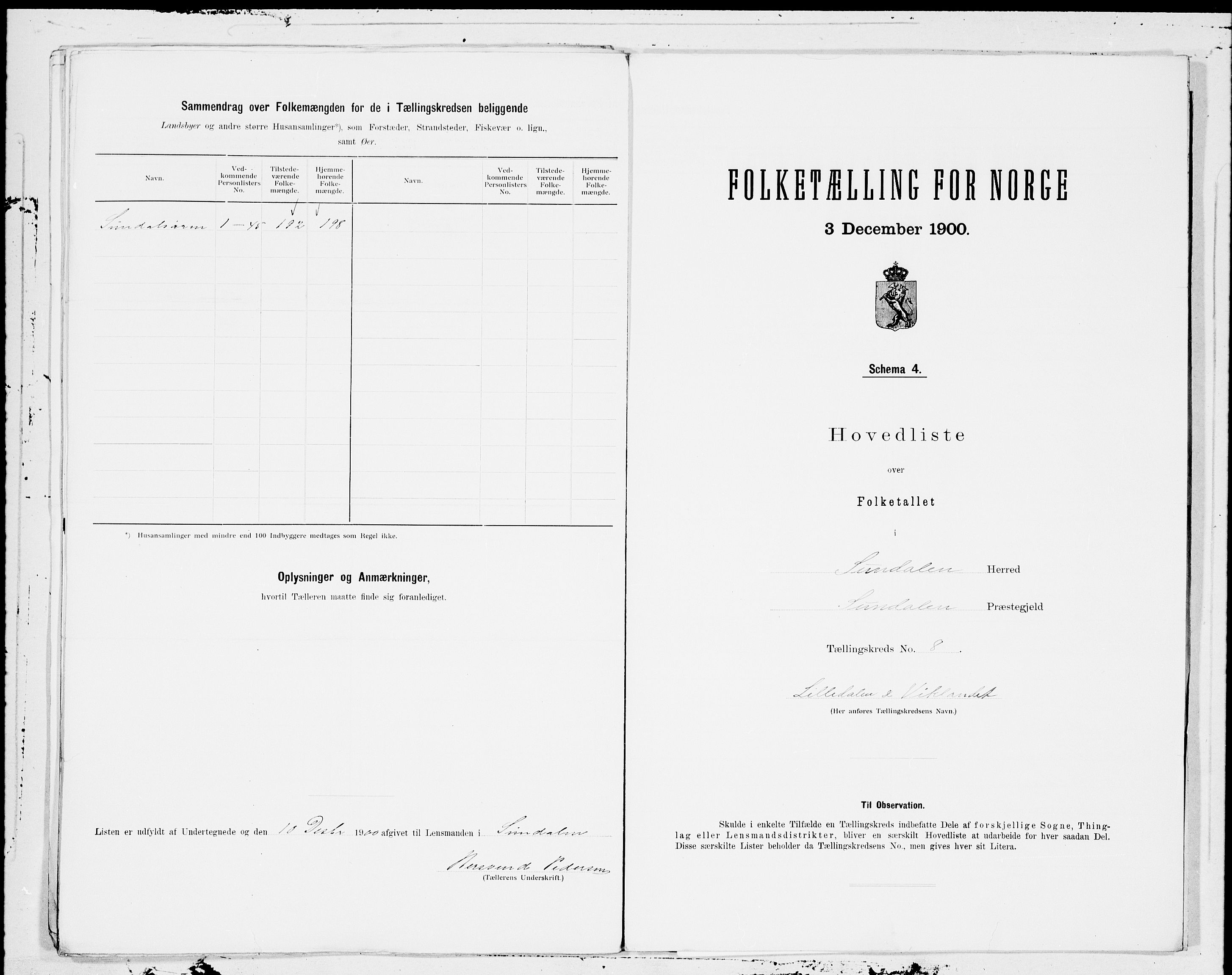 SAT, 1900 census for Sunndal, 1900, p. 16