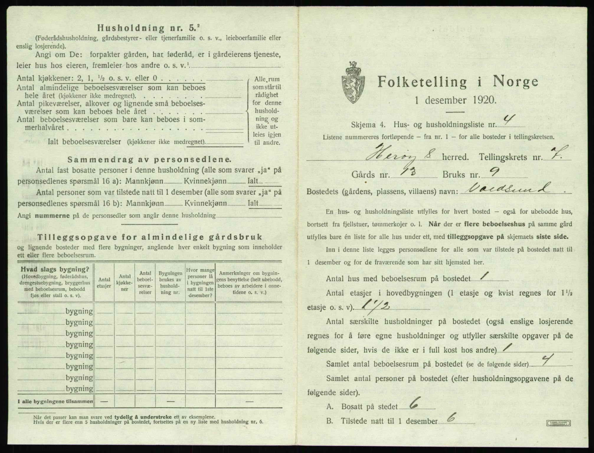 SAT, 1920 census for Herøy (MR), 1920, p. 479