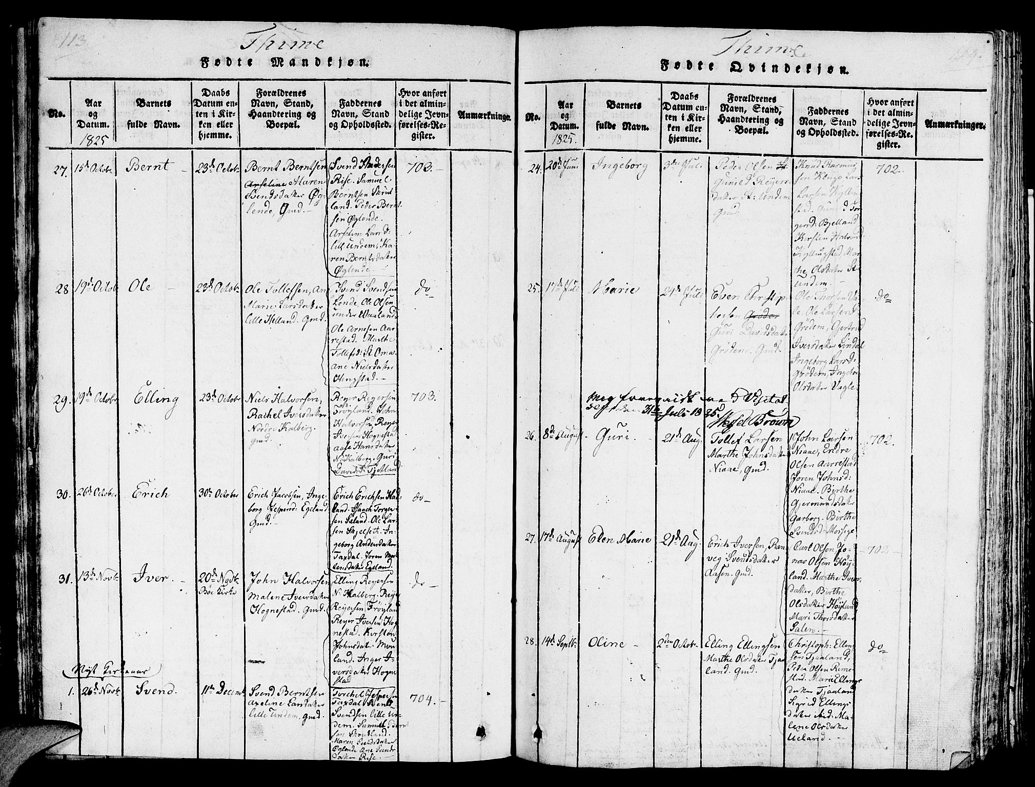 Lye sokneprestkontor, SAST/A-101794/001/30/30BA/L0003: Parish register (official) no. A 3 /1, 1816-1826, p. 113-114