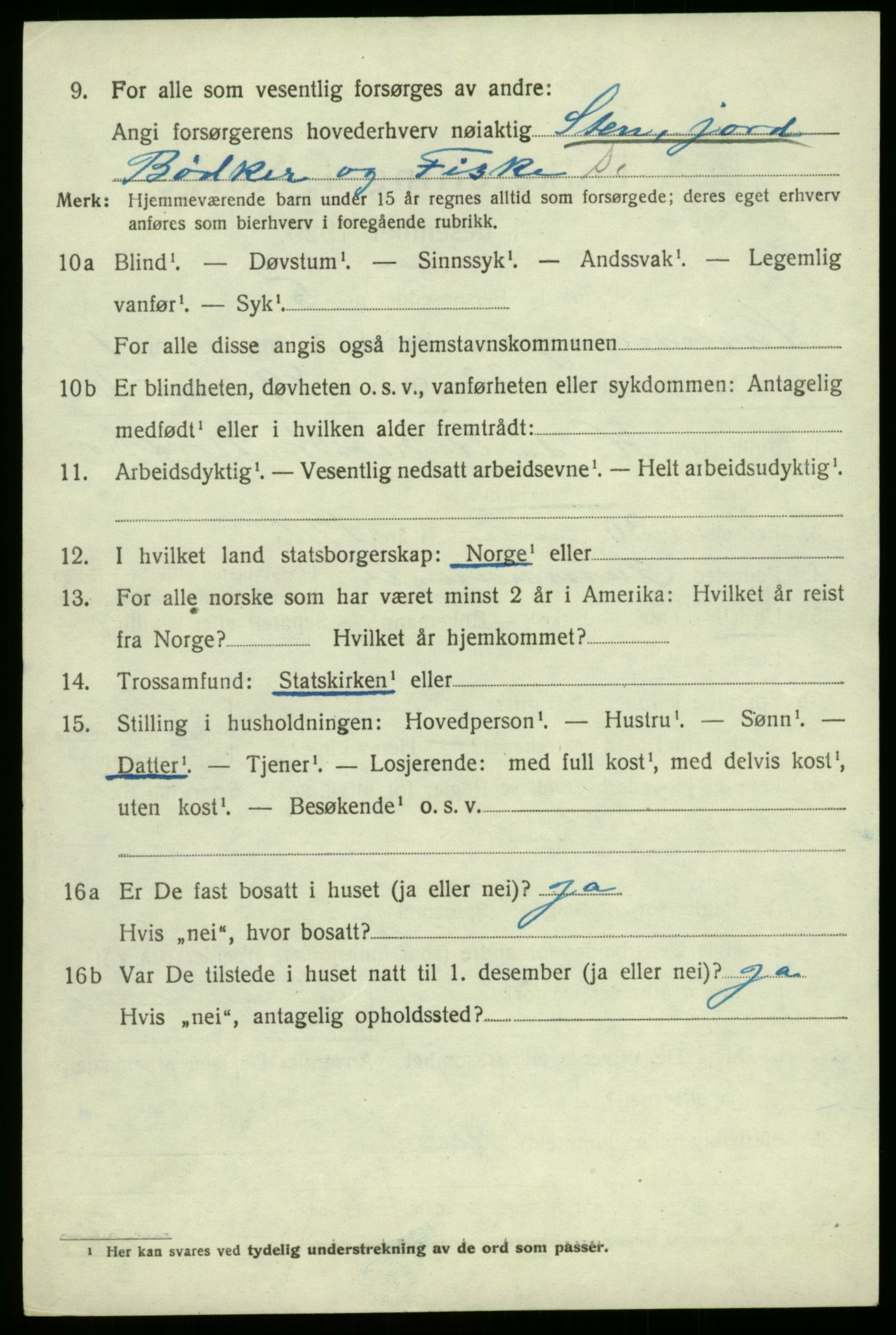 SAB, 1920 census for Samnanger, 1920, p. 1104