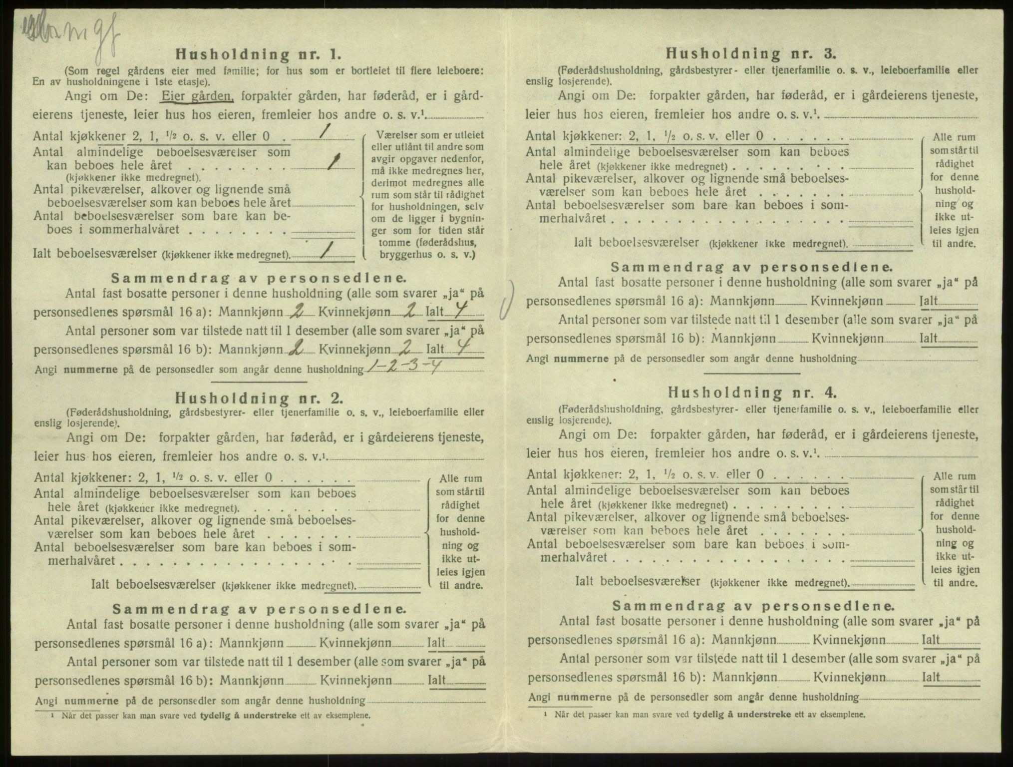 SAB, 1920 census for Austrheim, 1920, p. 380