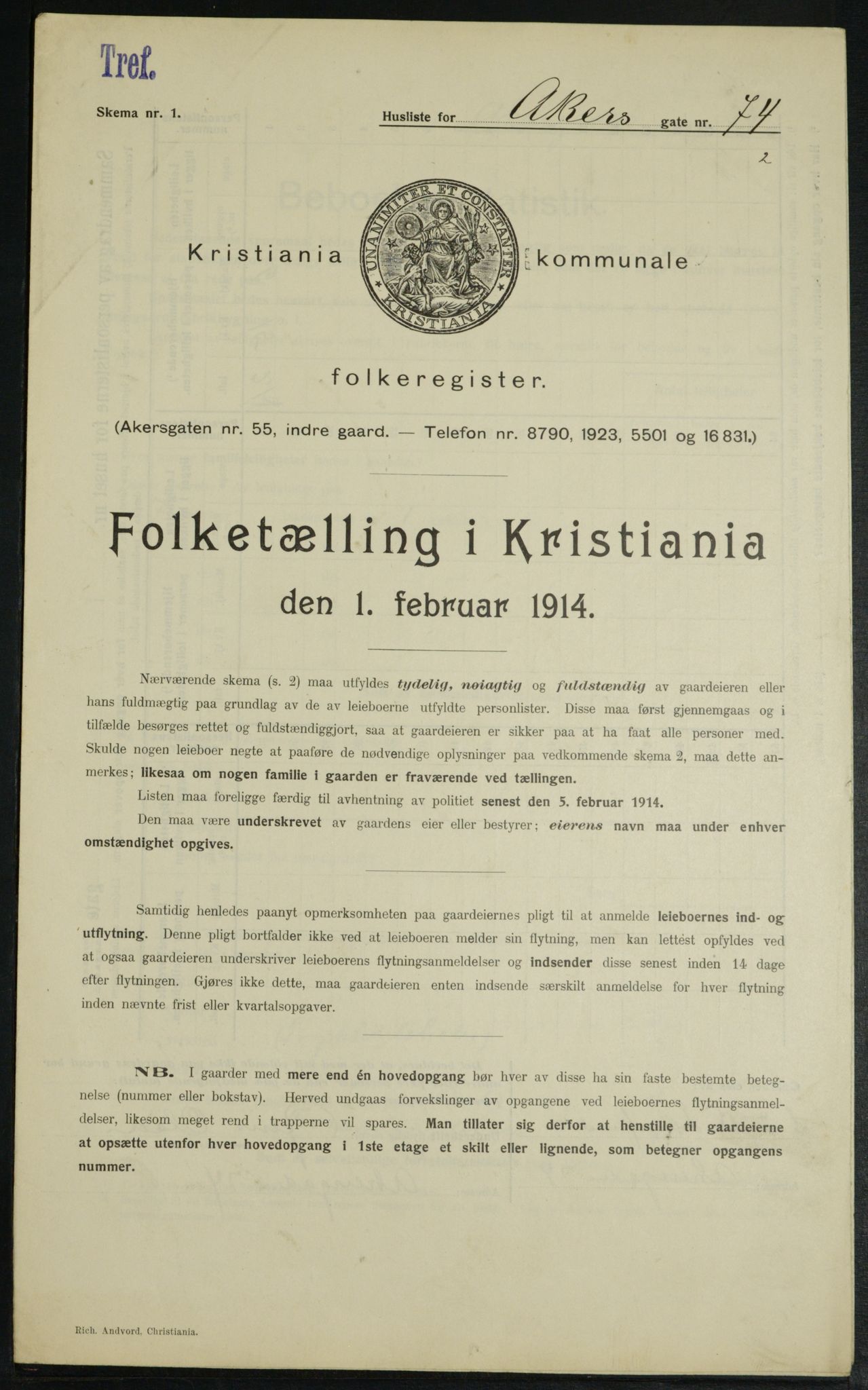 OBA, Municipal Census 1914 for Kristiania, 1914, p. 791