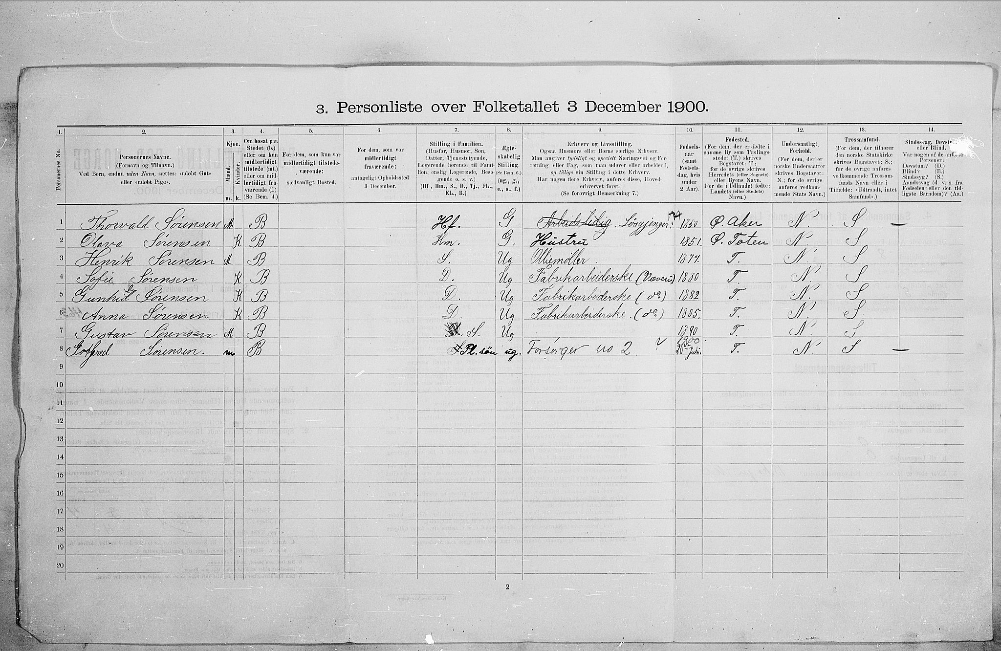 SAO, 1900 census for Kristiania, 1900, p. 63478