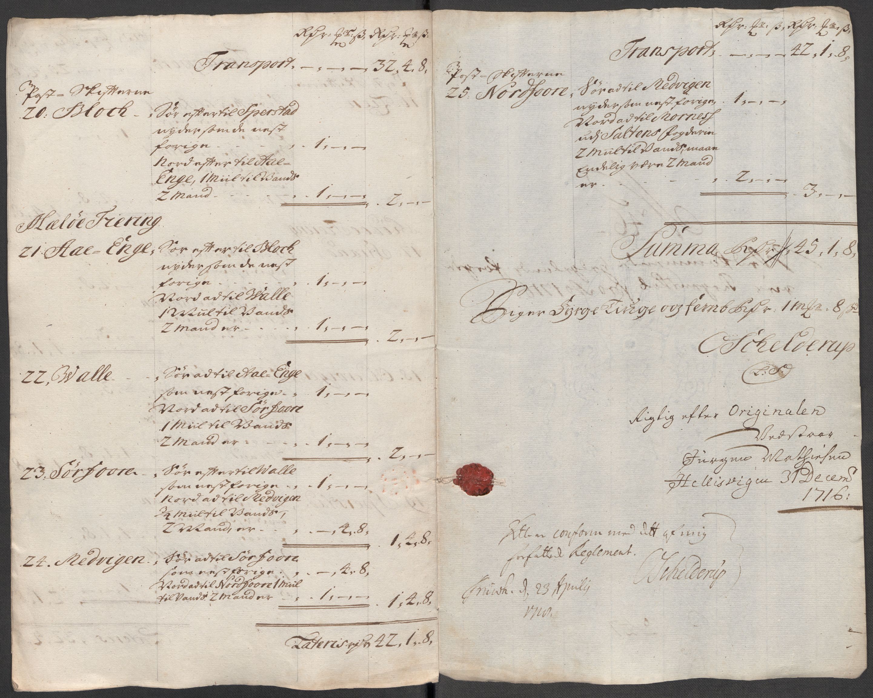 Rentekammeret inntil 1814, Reviderte regnskaper, Fogderegnskap, RA/EA-4092/R65/L4514: Fogderegnskap Helgeland, 1716, p. 308
