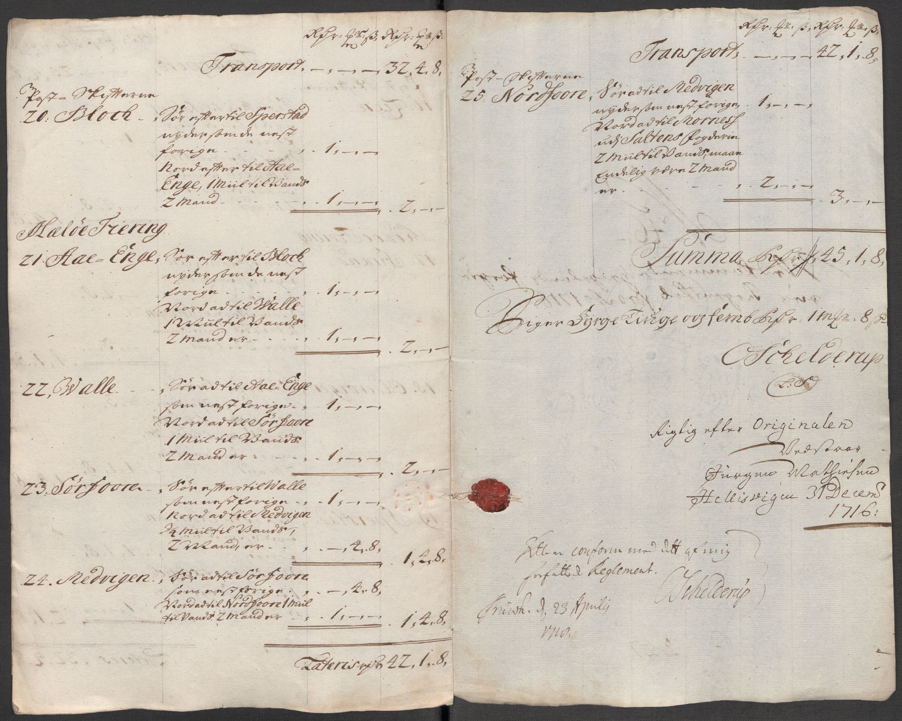 Rentekammeret inntil 1814, Reviderte regnskaper, Fogderegnskap, AV/RA-EA-4092/R65/L4514: Fogderegnskap Helgeland, 1716, p. 308