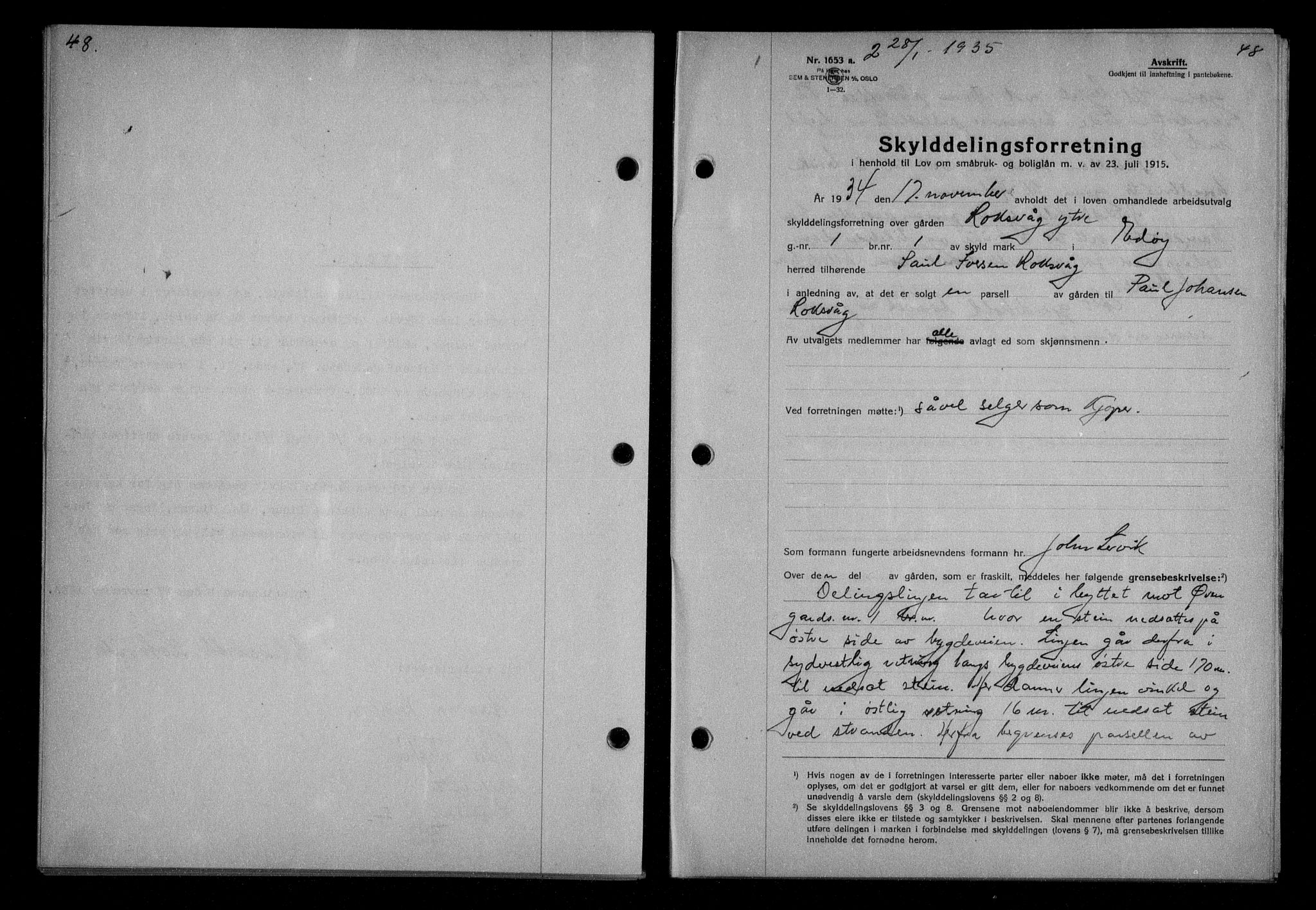 Nordmøre sorenskriveri, AV/SAT-A-4132/1/2/2Ca/L0084: Mortgage book no. 74, 1935-1935, Deed date: 28.01.1935