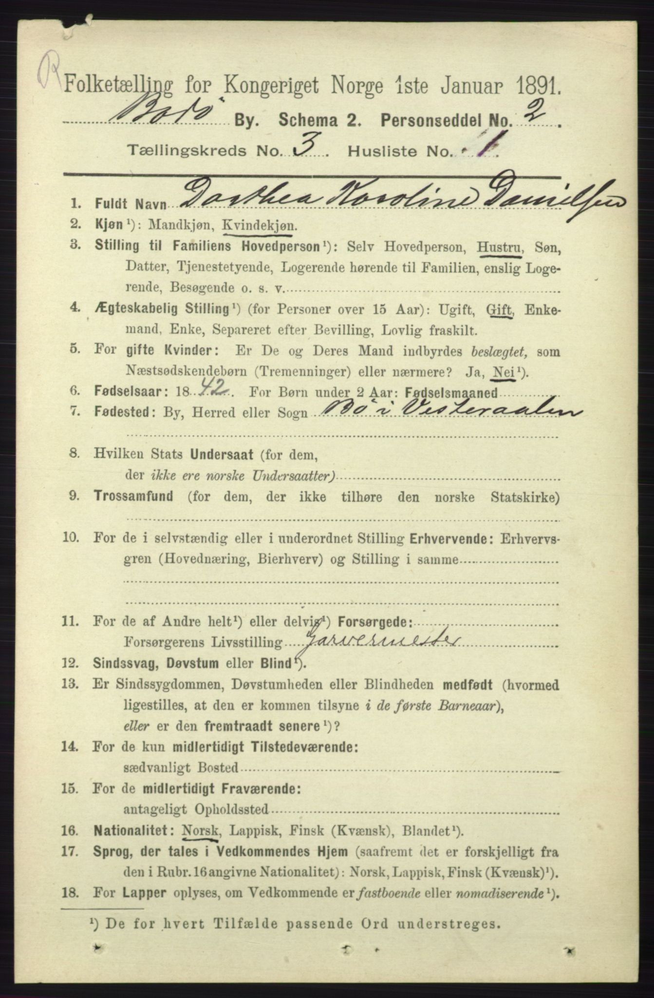 RA, 1891 census for 1804 Bodø, 1891, p. 2013