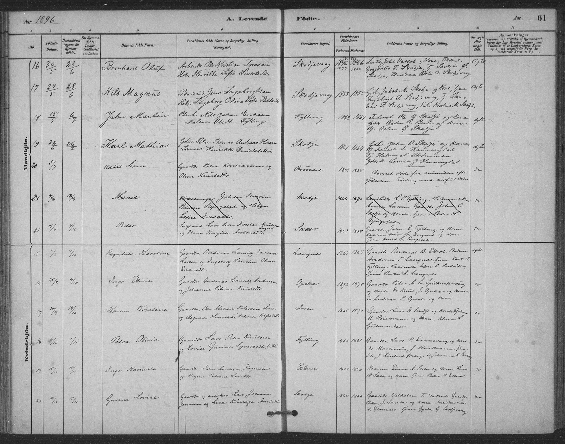 Ministerialprotokoller, klokkerbøker og fødselsregistre - Møre og Romsdal, AV/SAT-A-1454/524/L0356: Parish register (official) no. 524A08, 1880-1899, p. 61