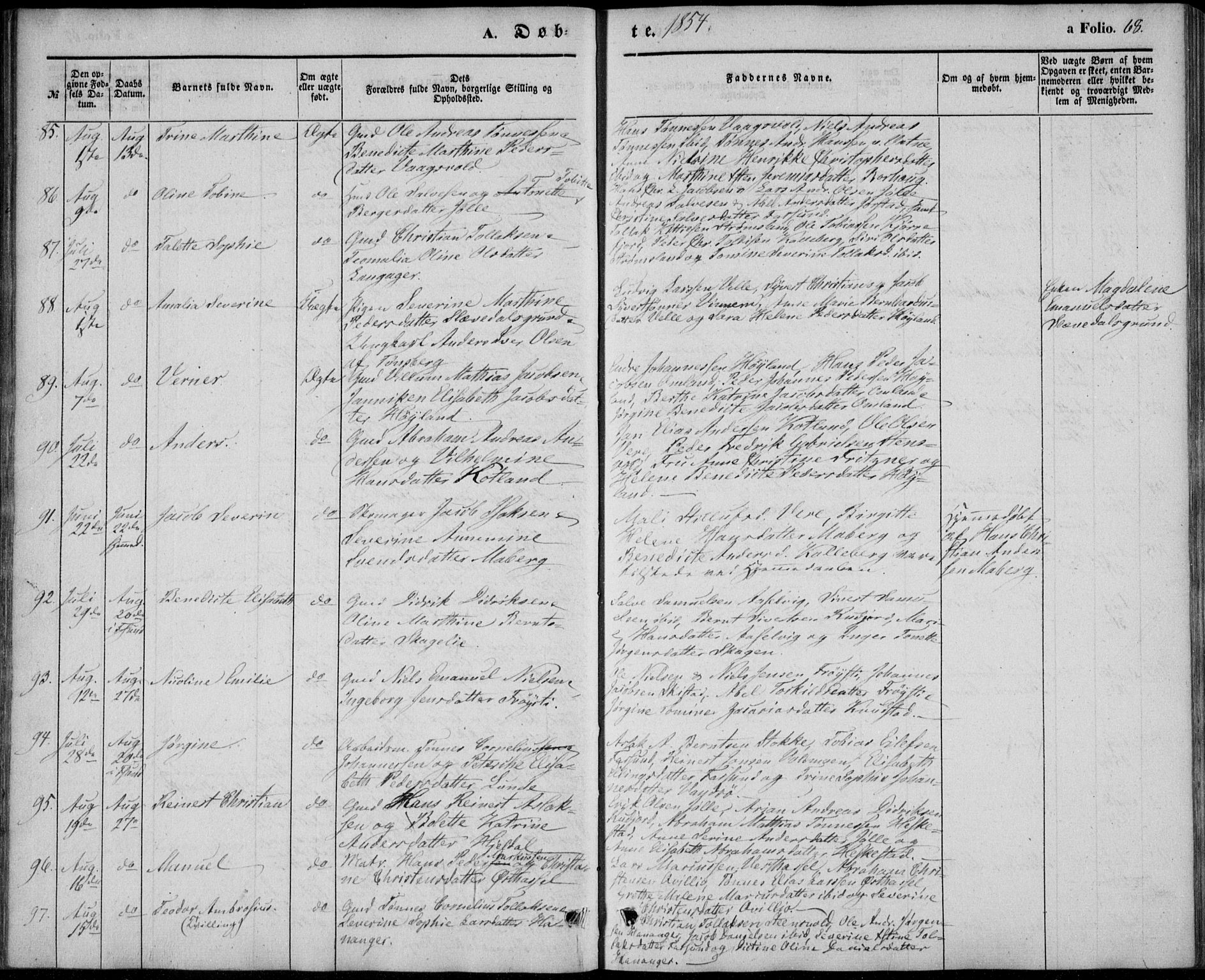 Lista sokneprestkontor, AV/SAK-1111-0027/F/Fb/L0002: Parish register (copy) no. B 2, 1847-1862, p. 68