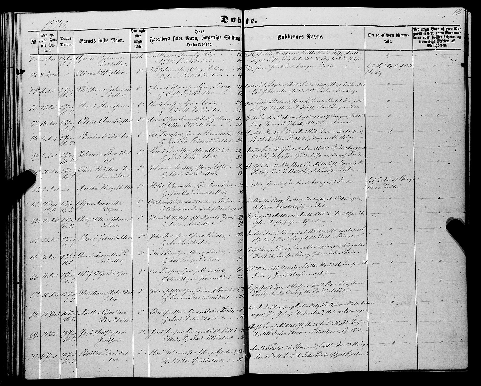 Kvinnherad sokneprestembete, AV/SAB-A-76401/H/Haa: Parish register (official) no. A 8, 1854-1872, p. 106