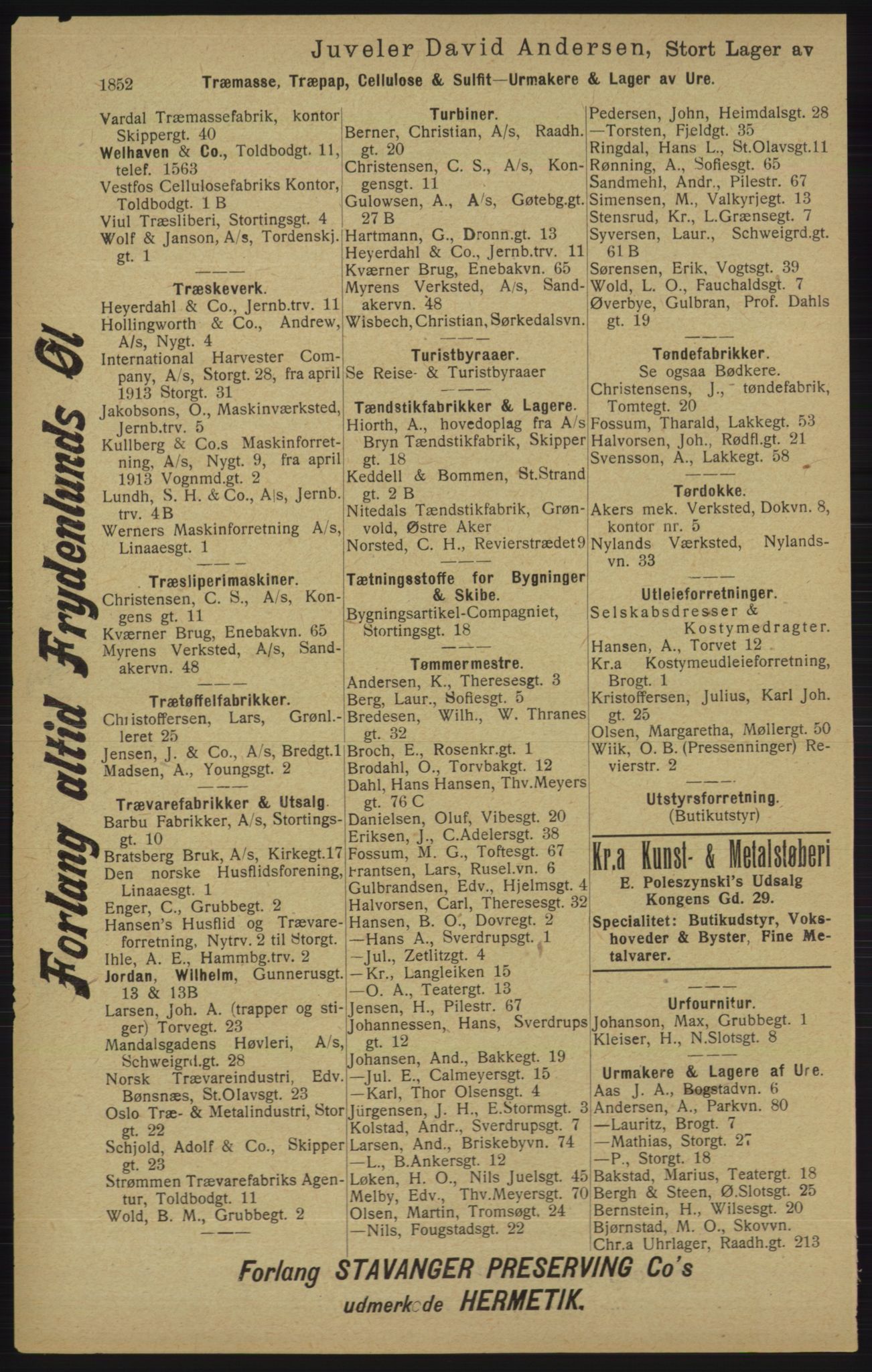Kristiania/Oslo adressebok, PUBL/-, 1913, p. 1808