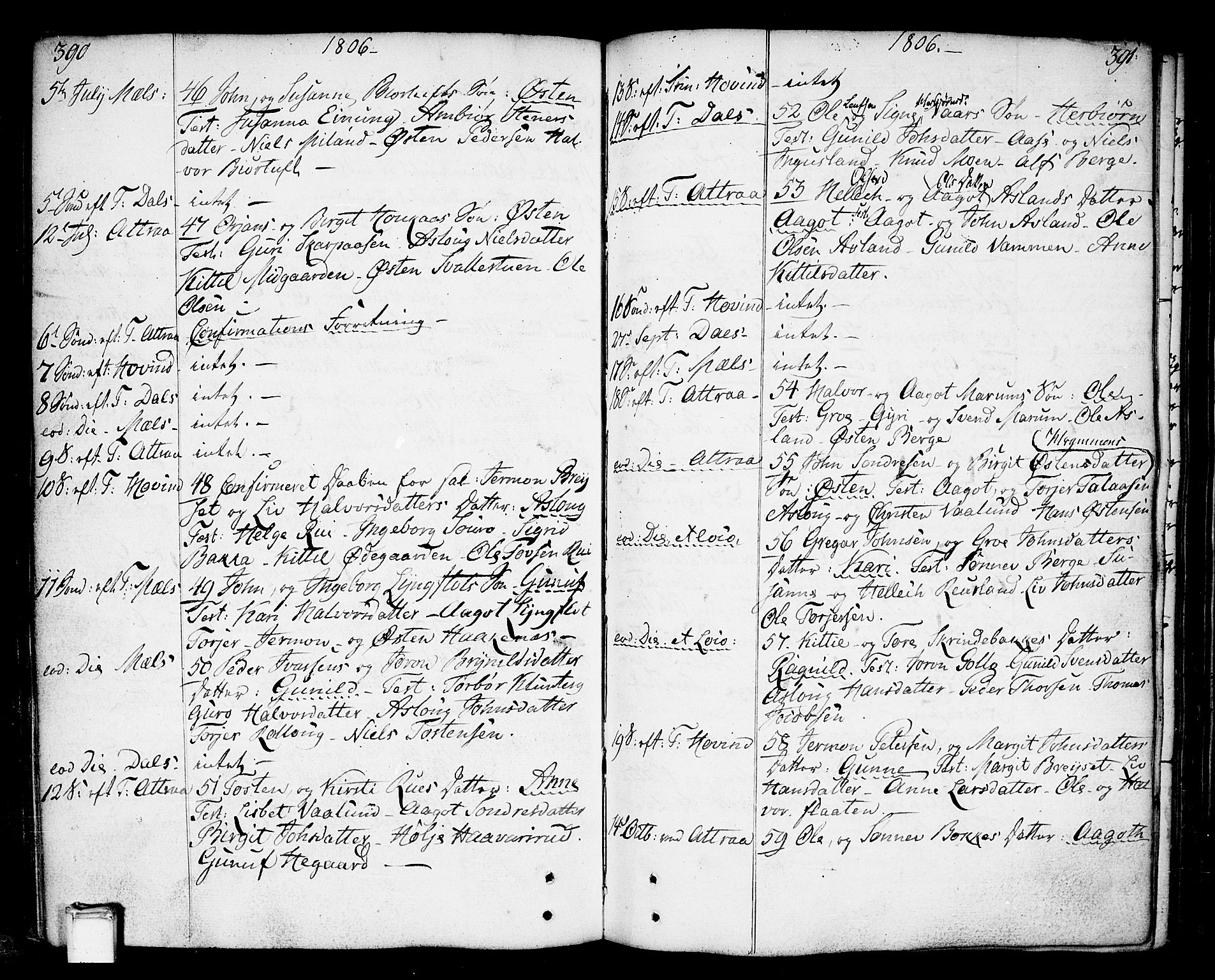 Tinn kirkebøker, AV/SAKO-A-308/F/Fa/L0002: Parish register (official) no. I 2, 1757-1810, p. 390-391