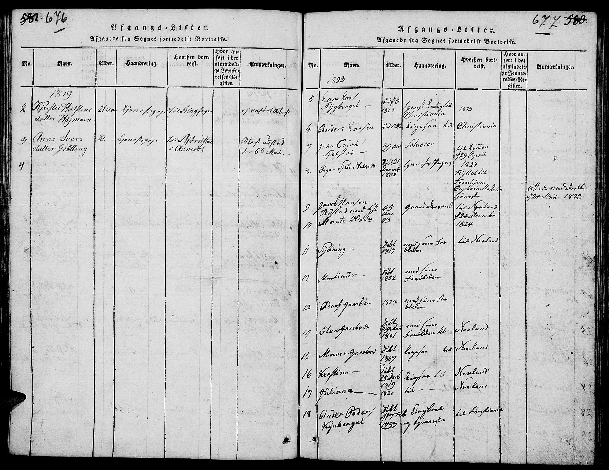 Elverum prestekontor, AV/SAH-PREST-044/H/Ha/Hab/L0001: Parish register (copy) no. 1, 1815-1829, p. 676-677