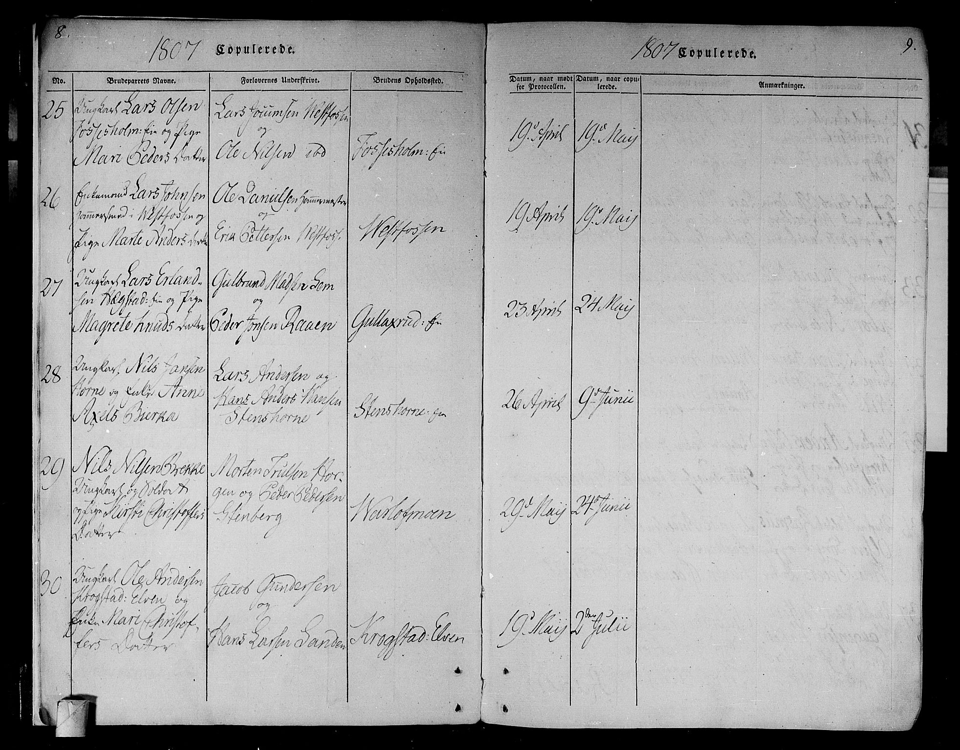 Eiker kirkebøker, AV/SAKO-A-4/F/Fa/L0010: Parish register (official) no. I 10, 1806-1815, p. 8-9