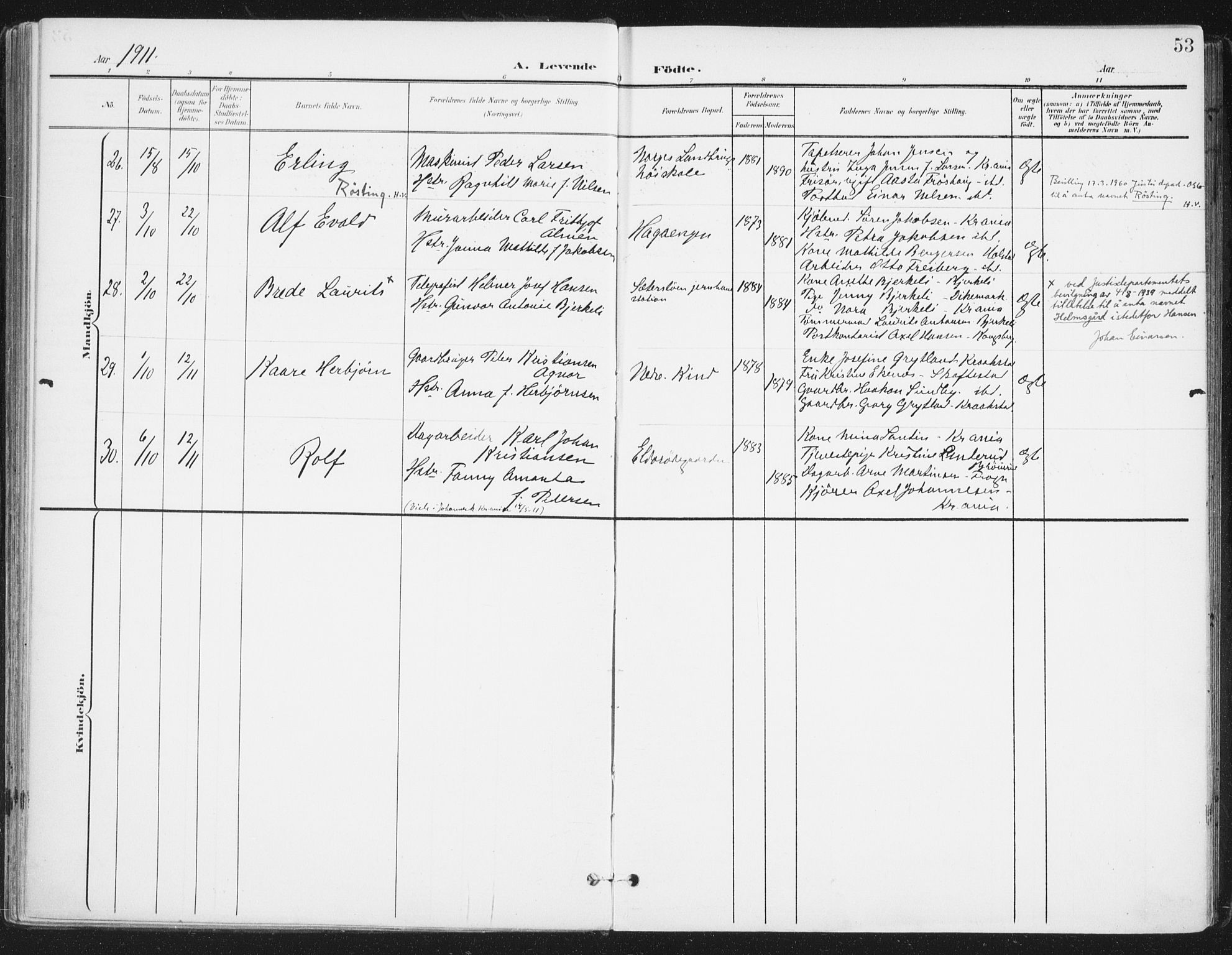 Ås prestekontor Kirkebøker, AV/SAO-A-10894/F/Fa/L0010: Parish register (official) no. I 10, 1900-1918, p. 53