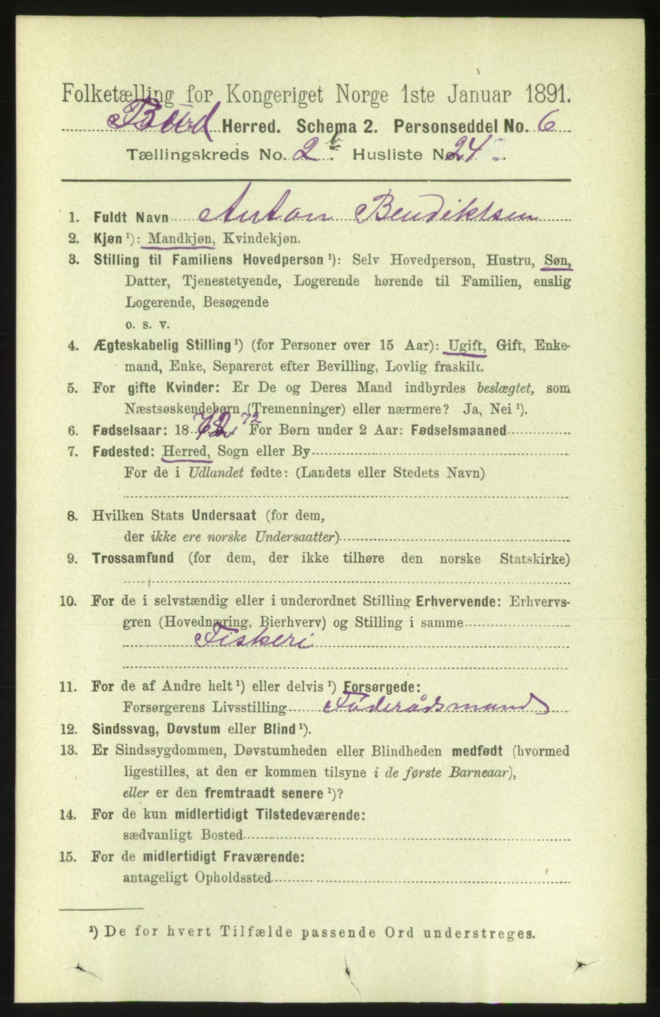 RA, 1891 census for 1549 Bud, 1891, p. 1371