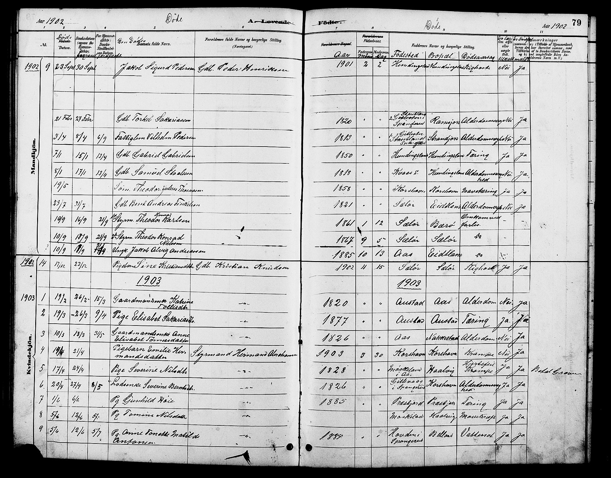 Lyngdal sokneprestkontor, AV/SAK-1111-0029/F/Fb/Fba/L0003: Parish register (copy) no. B 3, 1886-1903, p. 79