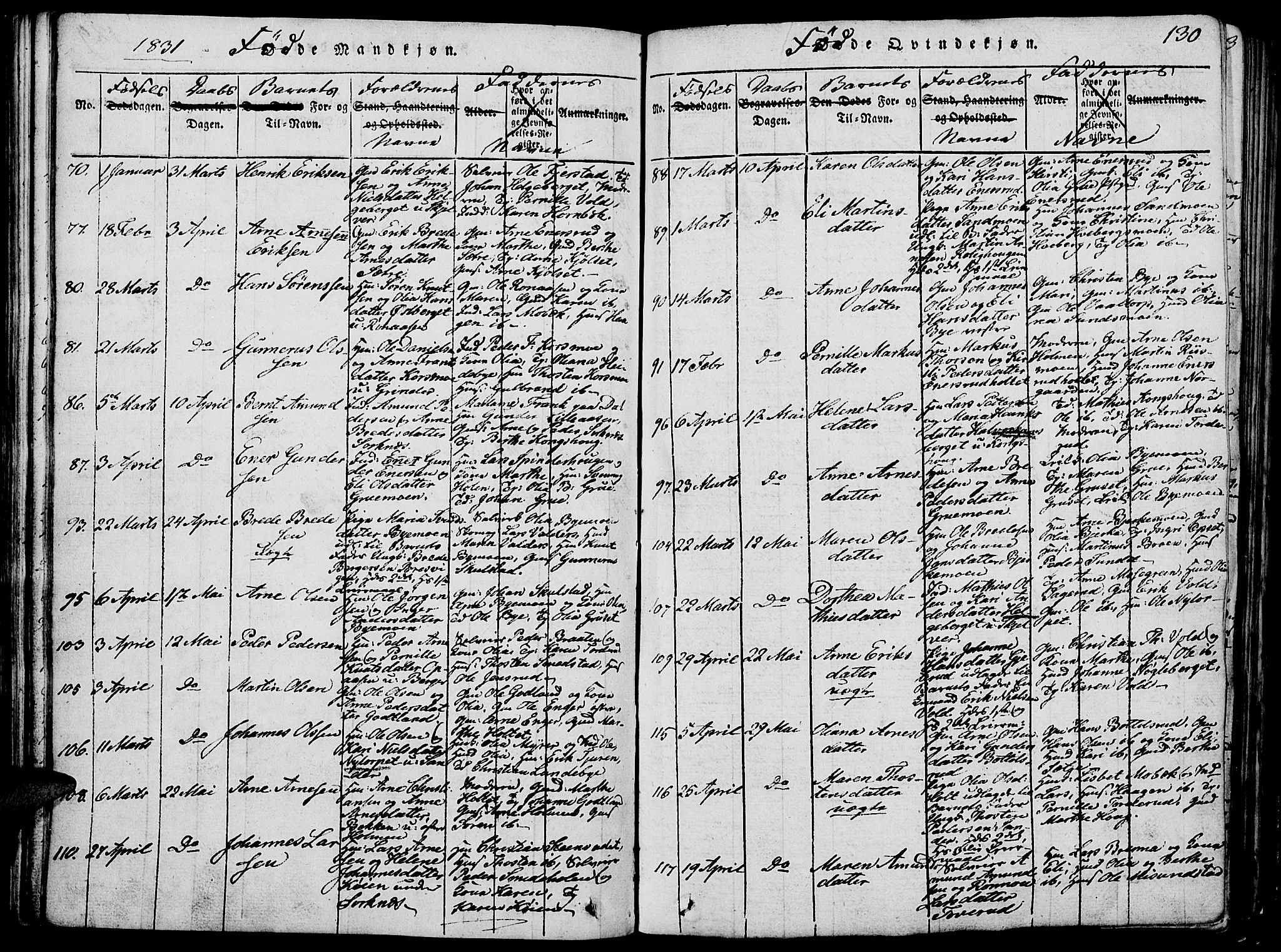 Grue prestekontor, AV/SAH-PREST-036/H/Ha/Hab/L0002: Parish register (copy) no. 2, 1815-1841, p. 130