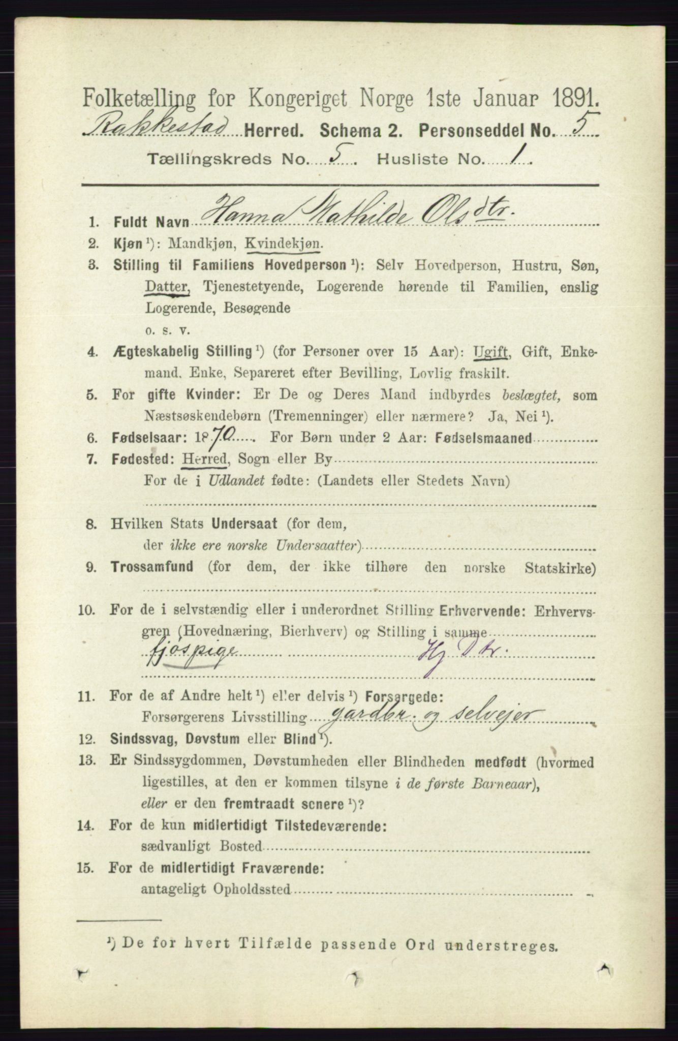 RA, 1891 census for 0128 Rakkestad, 1891, p. 2246