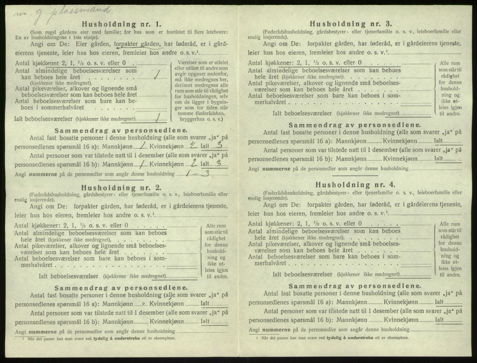 SAB, 1920 census for Solund, 1920, p. 671