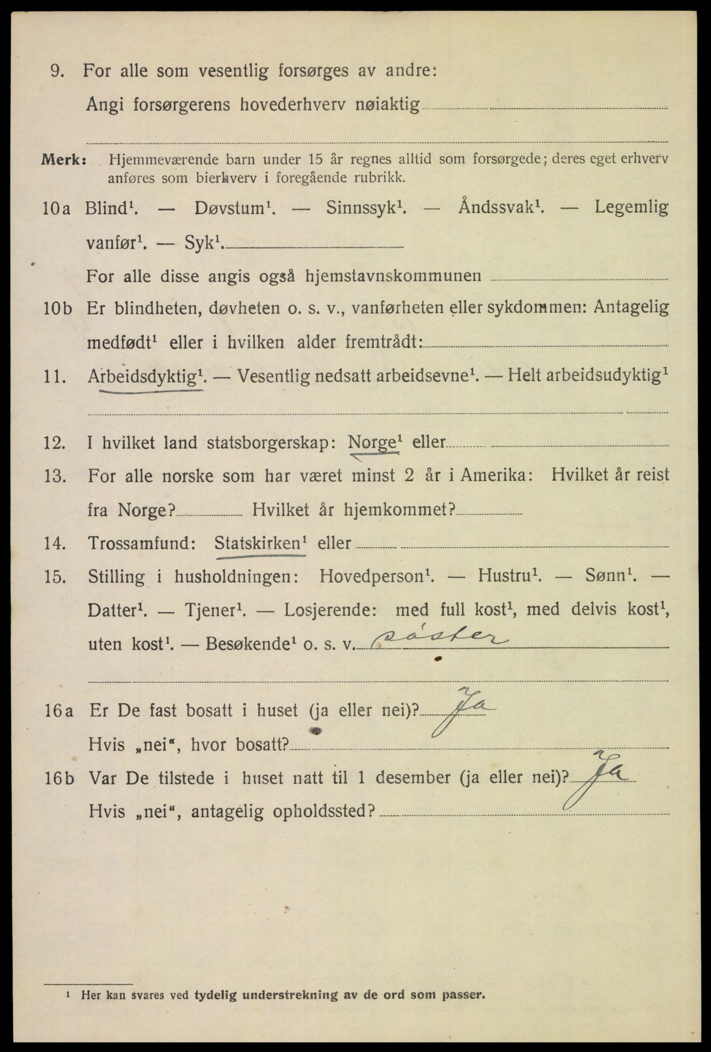 SAH, 1920 census for Trysil, 1920, p. 11892