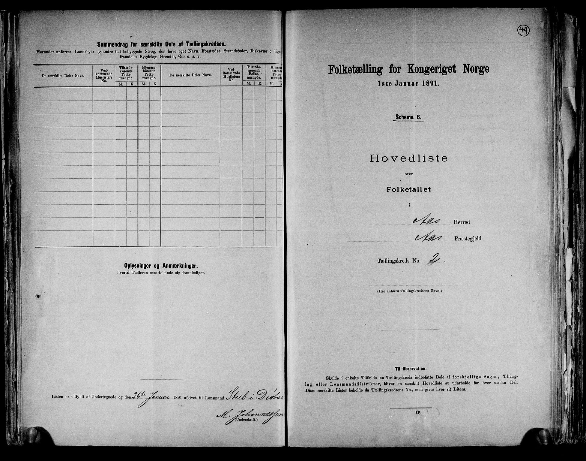 RA, 1891 census for 0214 Ås, 1891, p. 13