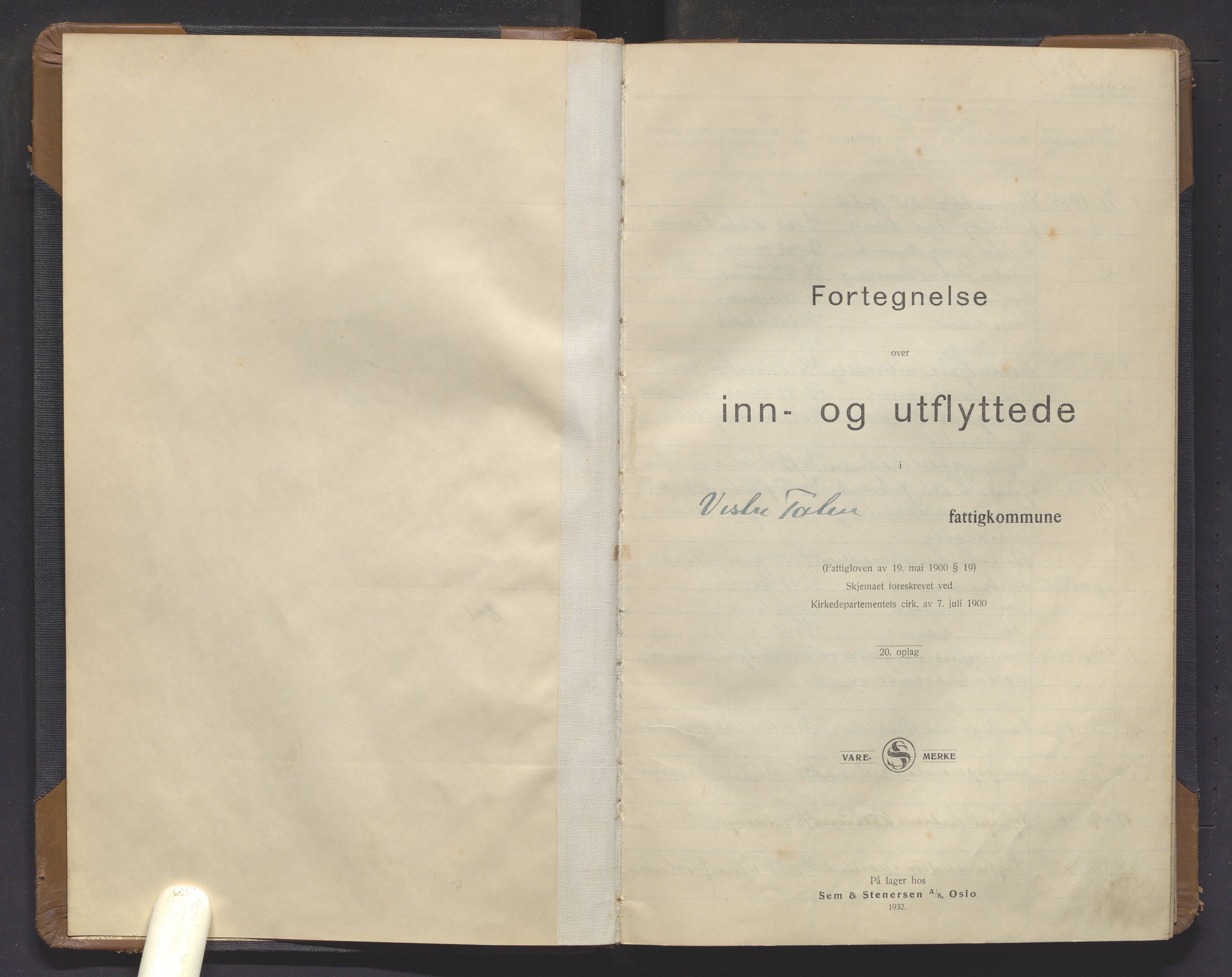 Vestre Toten lensmannskontor, AV/SAH-LOV-007/N/Na/L0003: Protokoll over inn- og utflyttede, 1934-1943