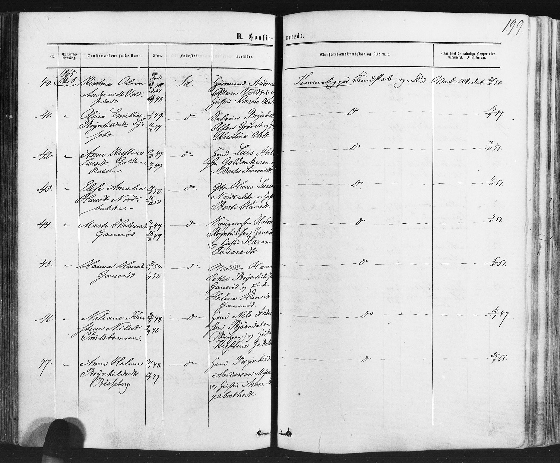 Idd prestekontor Kirkebøker, AV/SAO-A-10911/F/Fc/L0005: Parish register (official) no. III 5, 1861-1877, p. 199