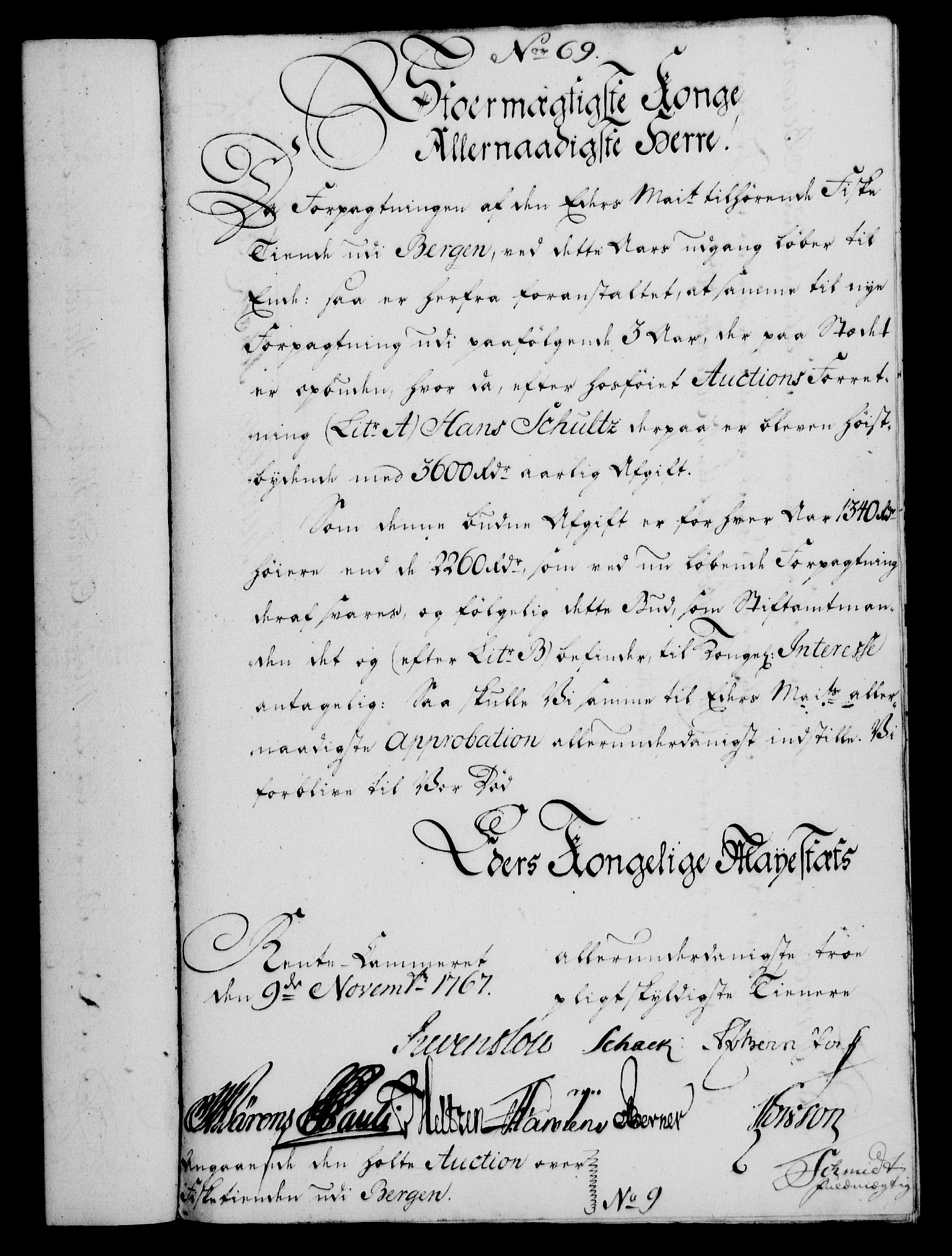 Rentekammeret, Kammerkanselliet, AV/RA-EA-3111/G/Gf/Gfa/L0049: Norsk relasjons- og resolusjonsprotokoll (merket RK 52.49), 1767, p. 308