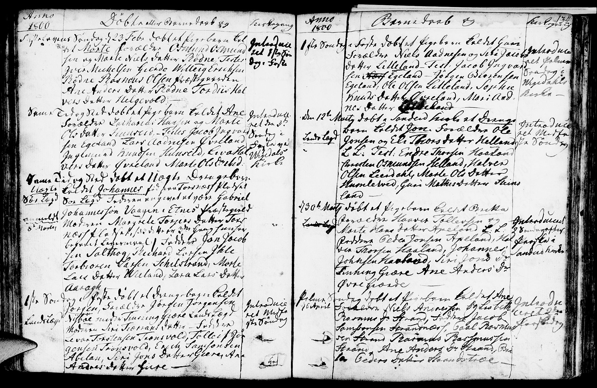 Vikedal sokneprestkontor, SAST/A-101840/01/IV: Parish register (official) no. A 2, 1779-1817, p. 134