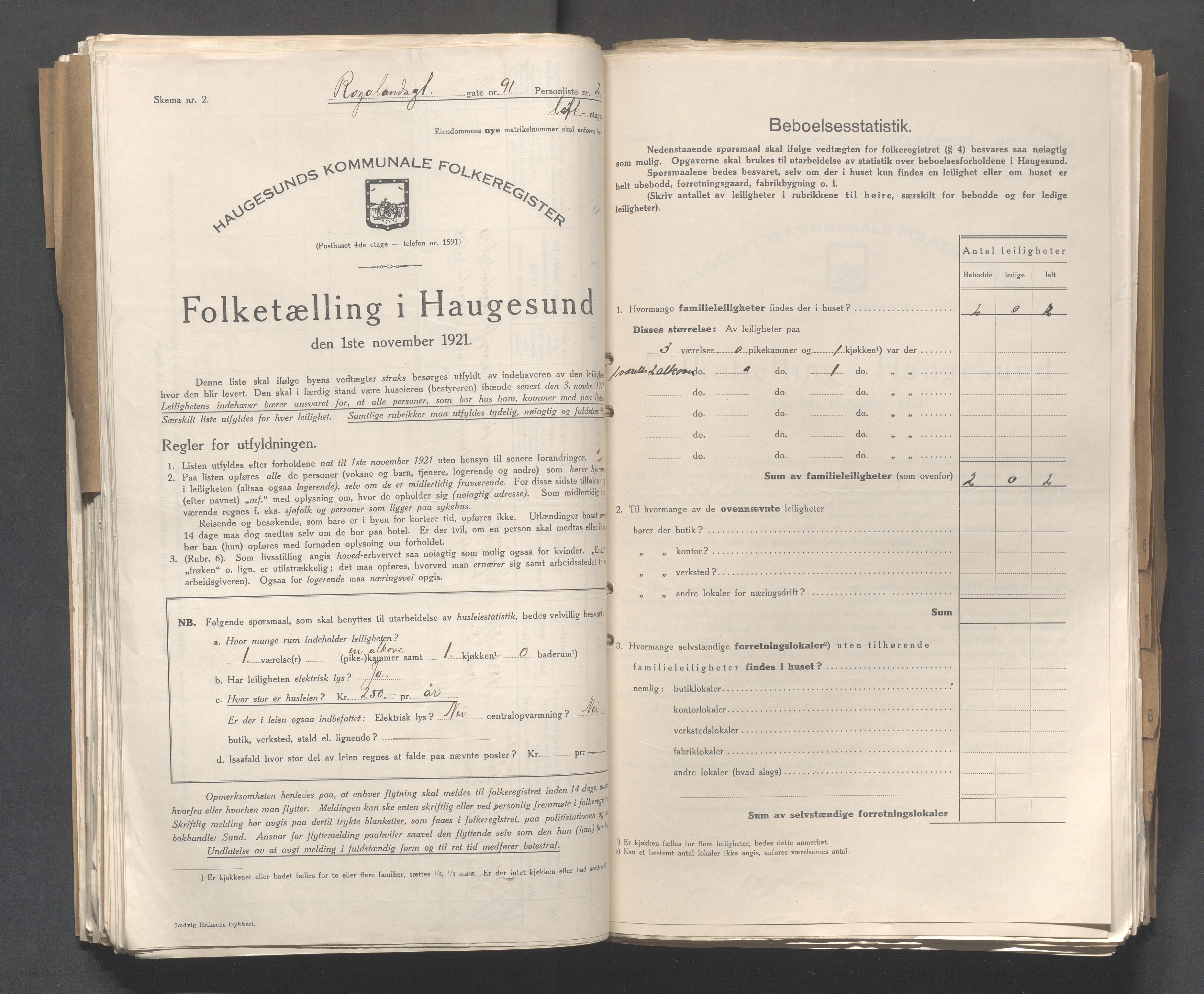 IKAR, Local census 1.11.1921 for Haugesund, 1921, p. 3317