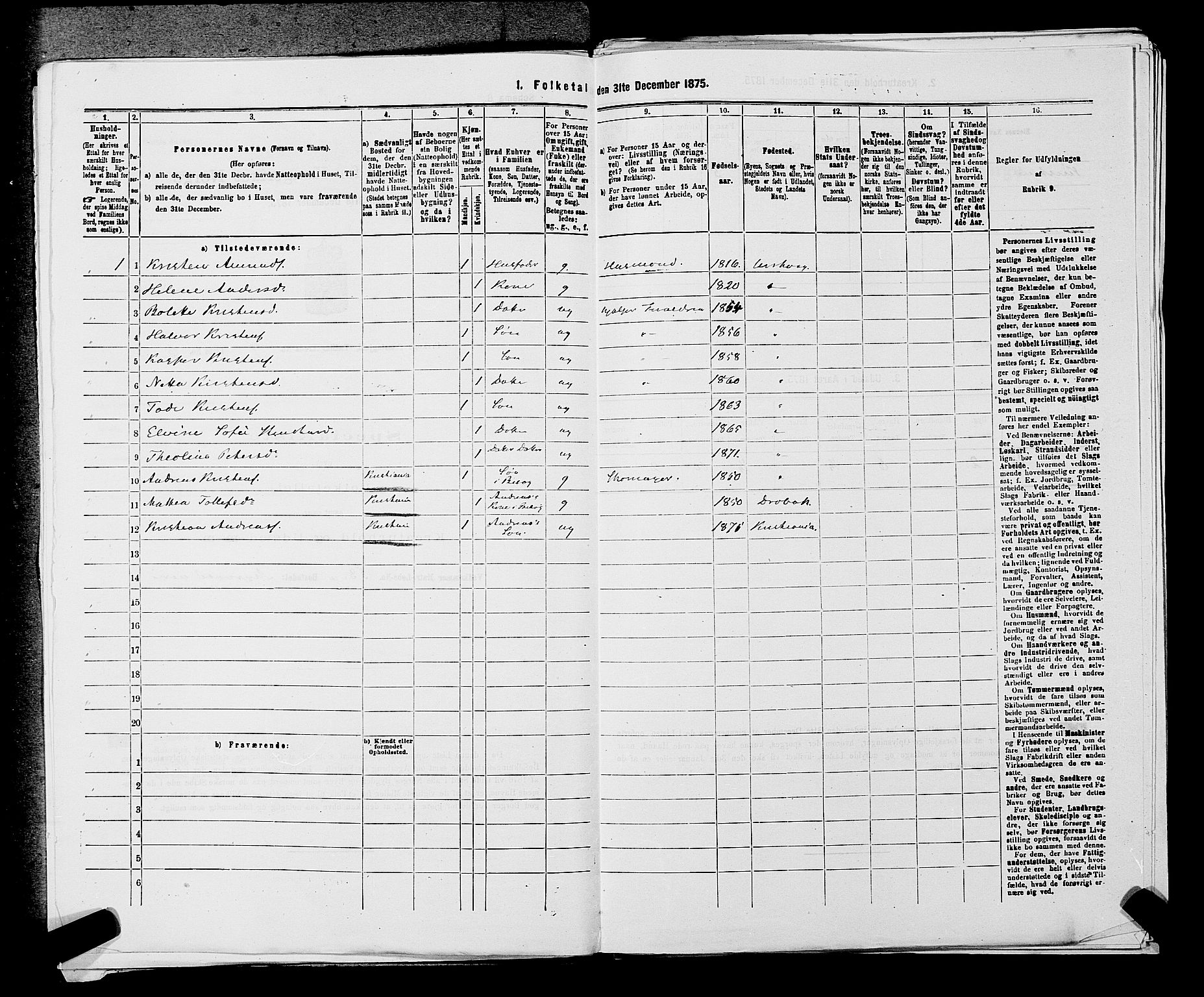 RA, 1875 census for 0224P Aurskog, 1875, p. 696