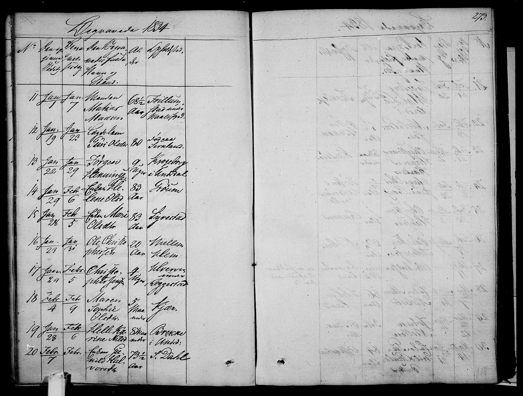 Våle kirkebøker, AV/SAKO-A-334/F/Fa/L0008: Parish register (official) no. I 8, 1824-1844, p. 273